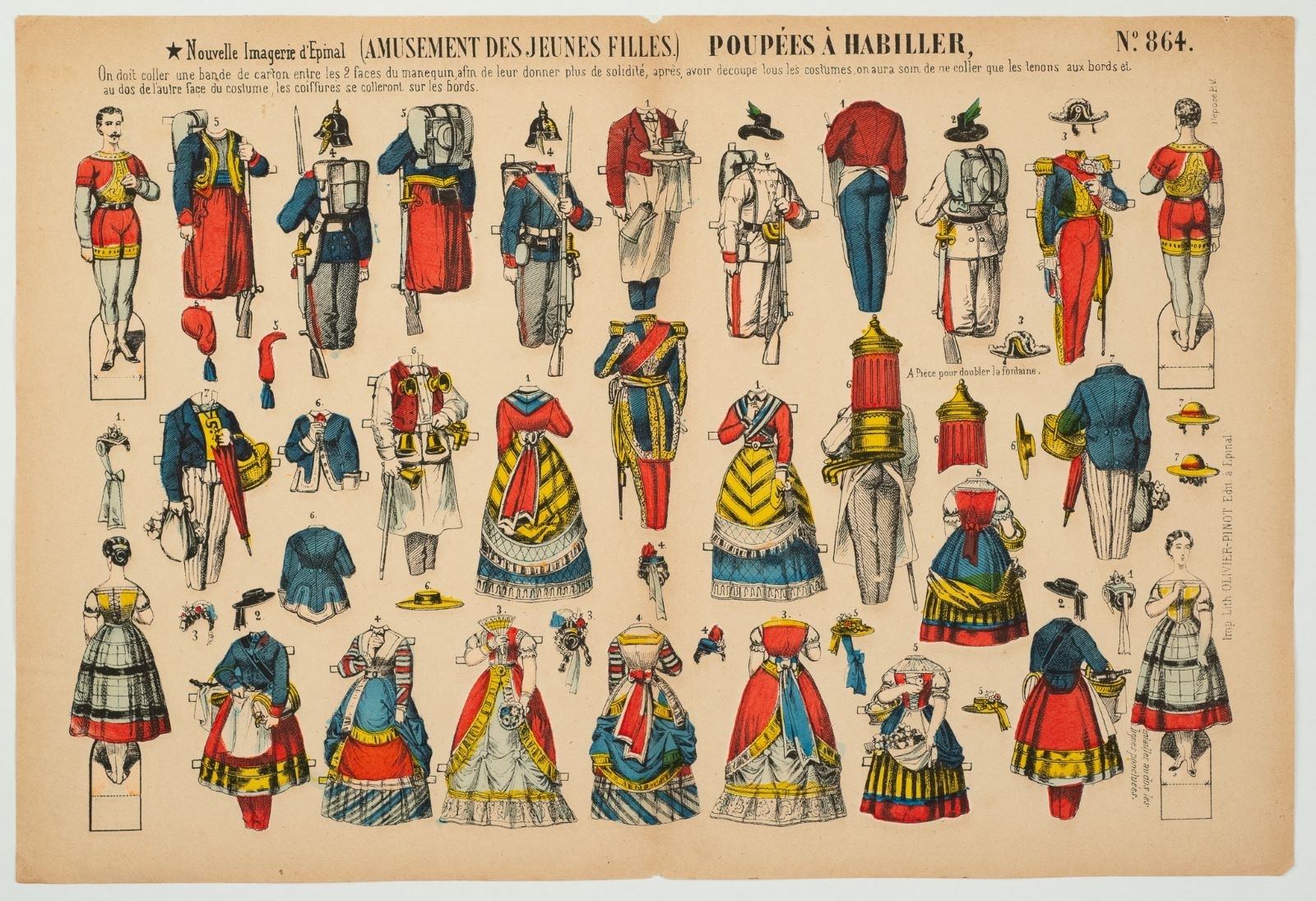 (AMUSEMENT DES JEUNES FILLES.) POUPÉES À HABILLER, N°. 864. (titre inscrit)