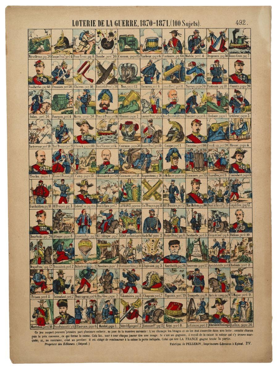 LOTERIE DE LA GUERRE, 1870-1871, (100 Sujets). 492. (titre inscrit)