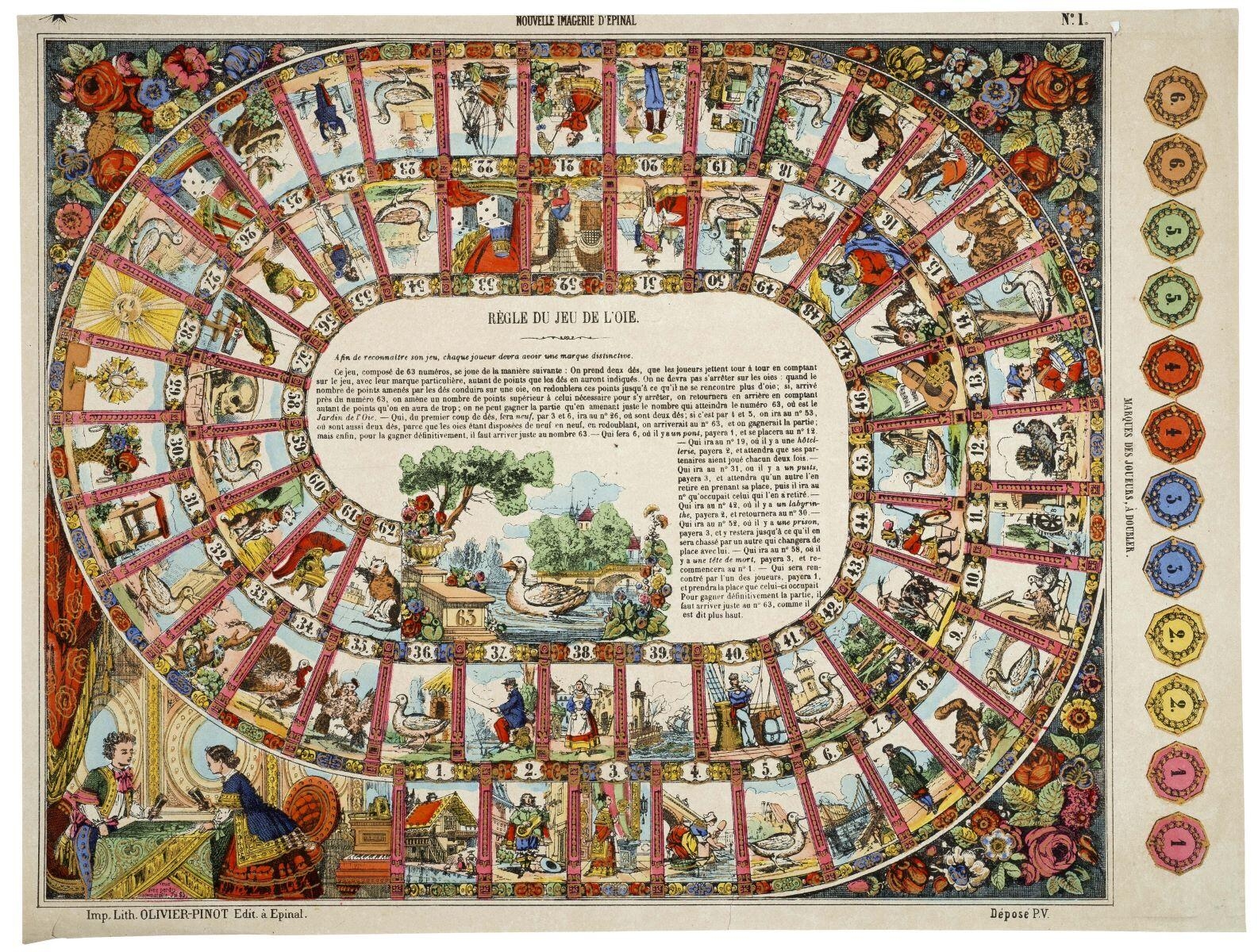 RÈGLE DU JEU DE L'OIE. N°.1. (titre inscrit)