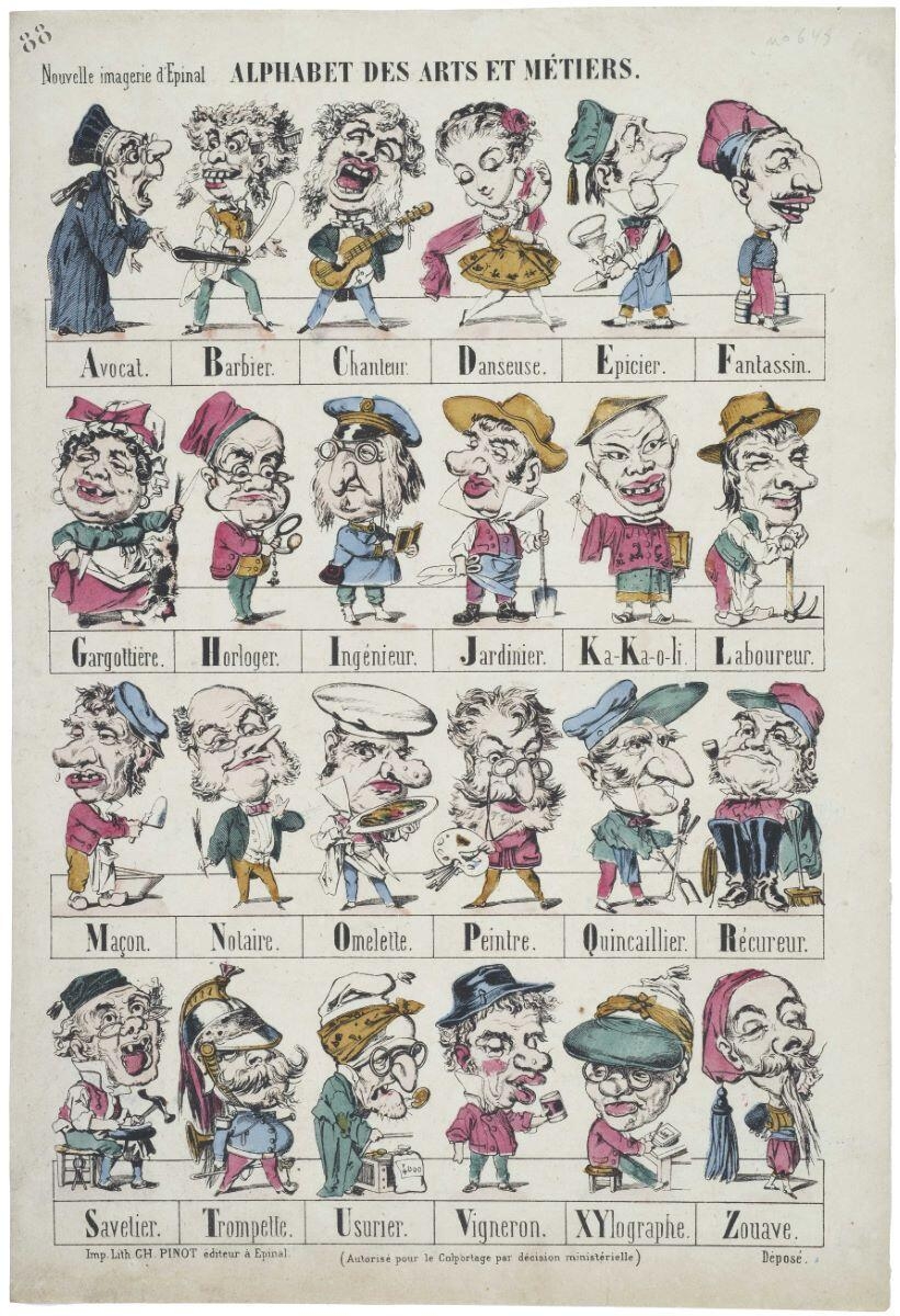 ALPHABET DES ARTS ET MÉTIERS. (titre inscrit)