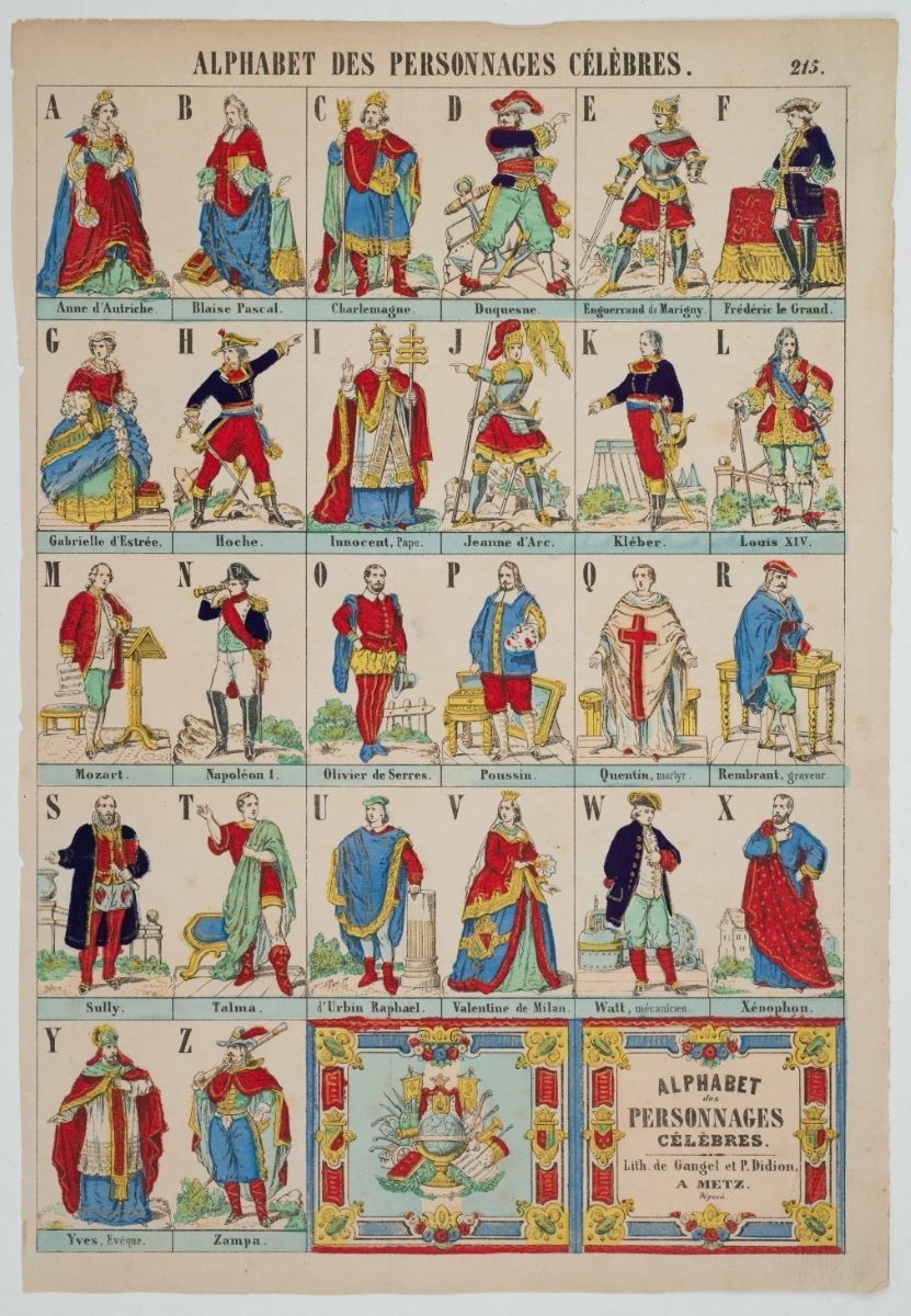 ALPHABET DES PERSONNAGES CÉLÈBRES. 215. (titre inscrit)