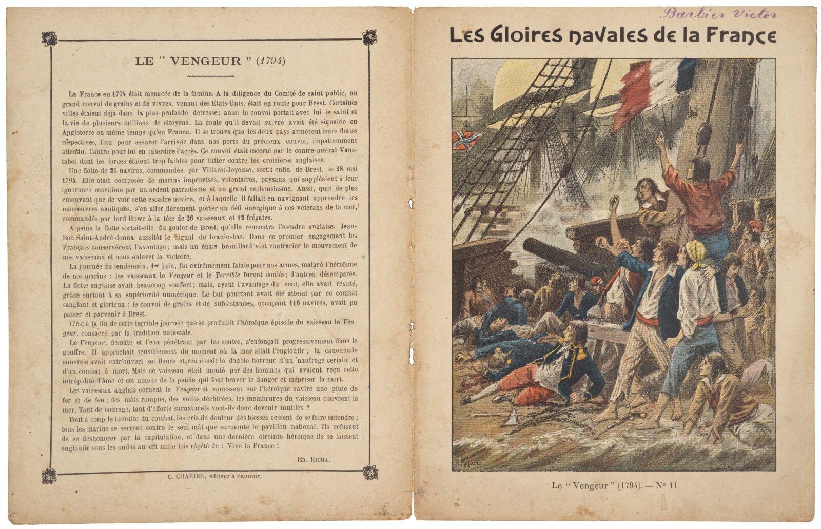 Les gloires navales de la France / Le "Vengeur" (1794). - N°11 (titre inscrit)