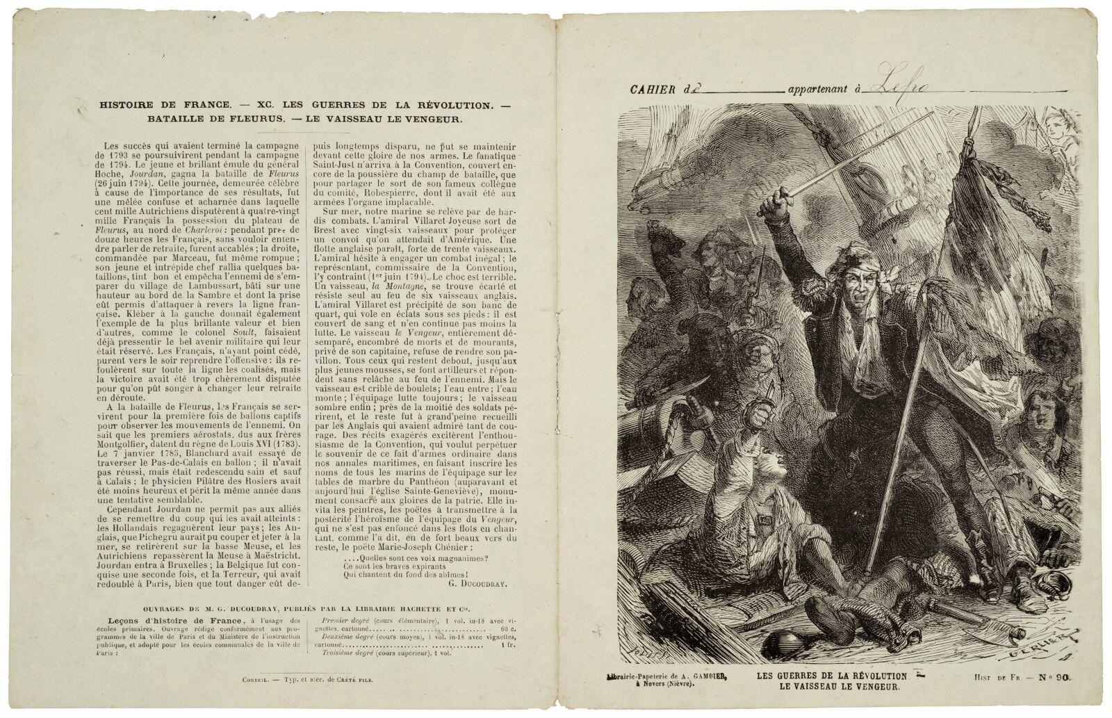 HIST. DE FR. - N° 90. / LES GUERRES DE LA RÉVOLUTION. / LE VAISSEAU LE VENGEUR. (titre inscrit)