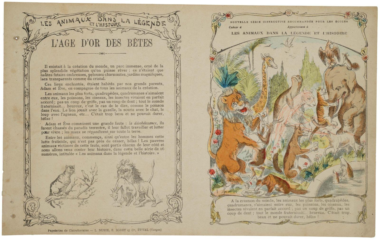 LES ANIMAUX DANS LA LÉGENDE ET L'HISTOIRE / L'AGE D'OR DES BÊTES / 1 (titre inscrit)