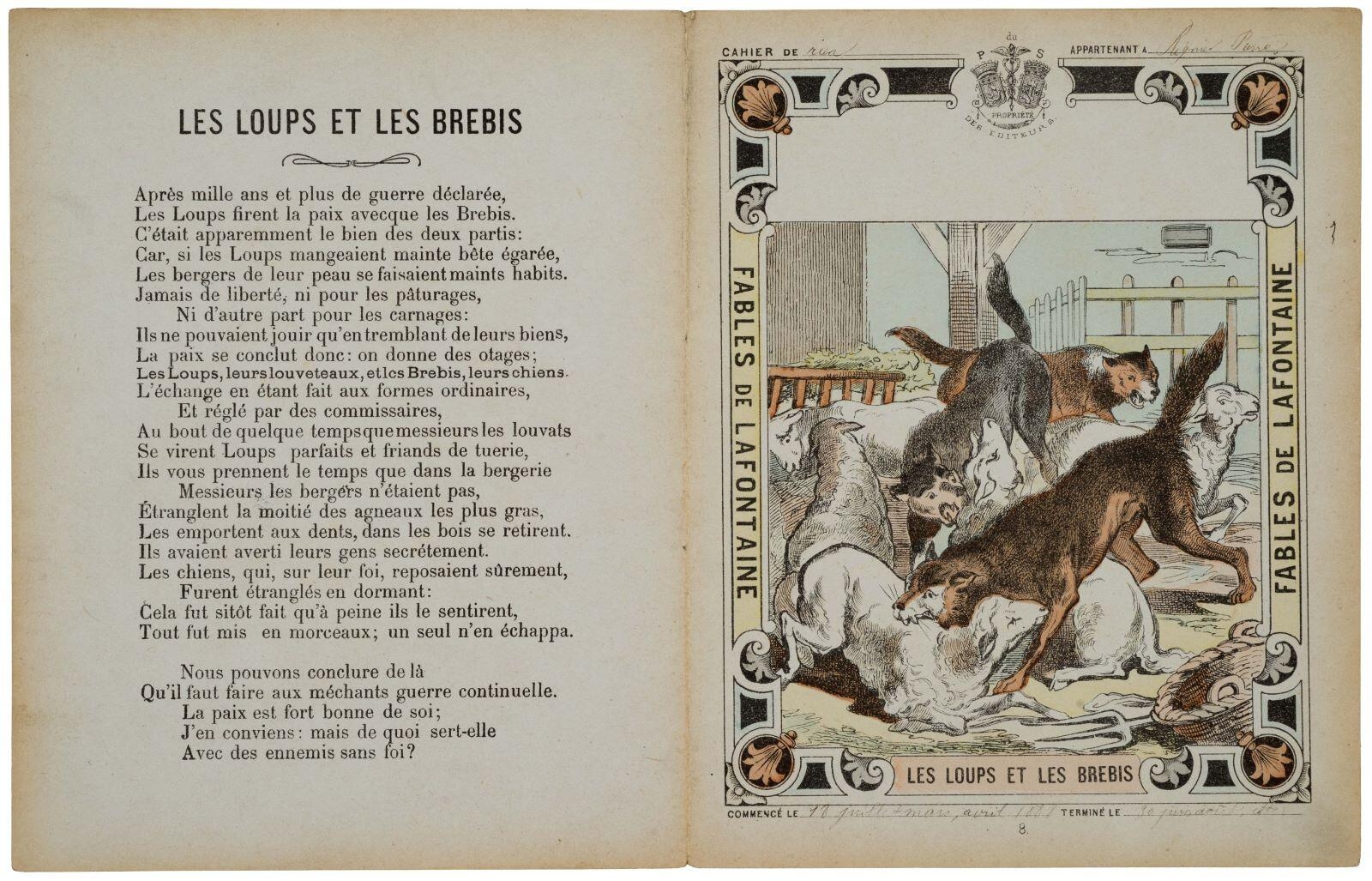FABLES DE LAFONTAINE / LES LOUPS ET LES BREBIS / 8. (titre inscrit)
