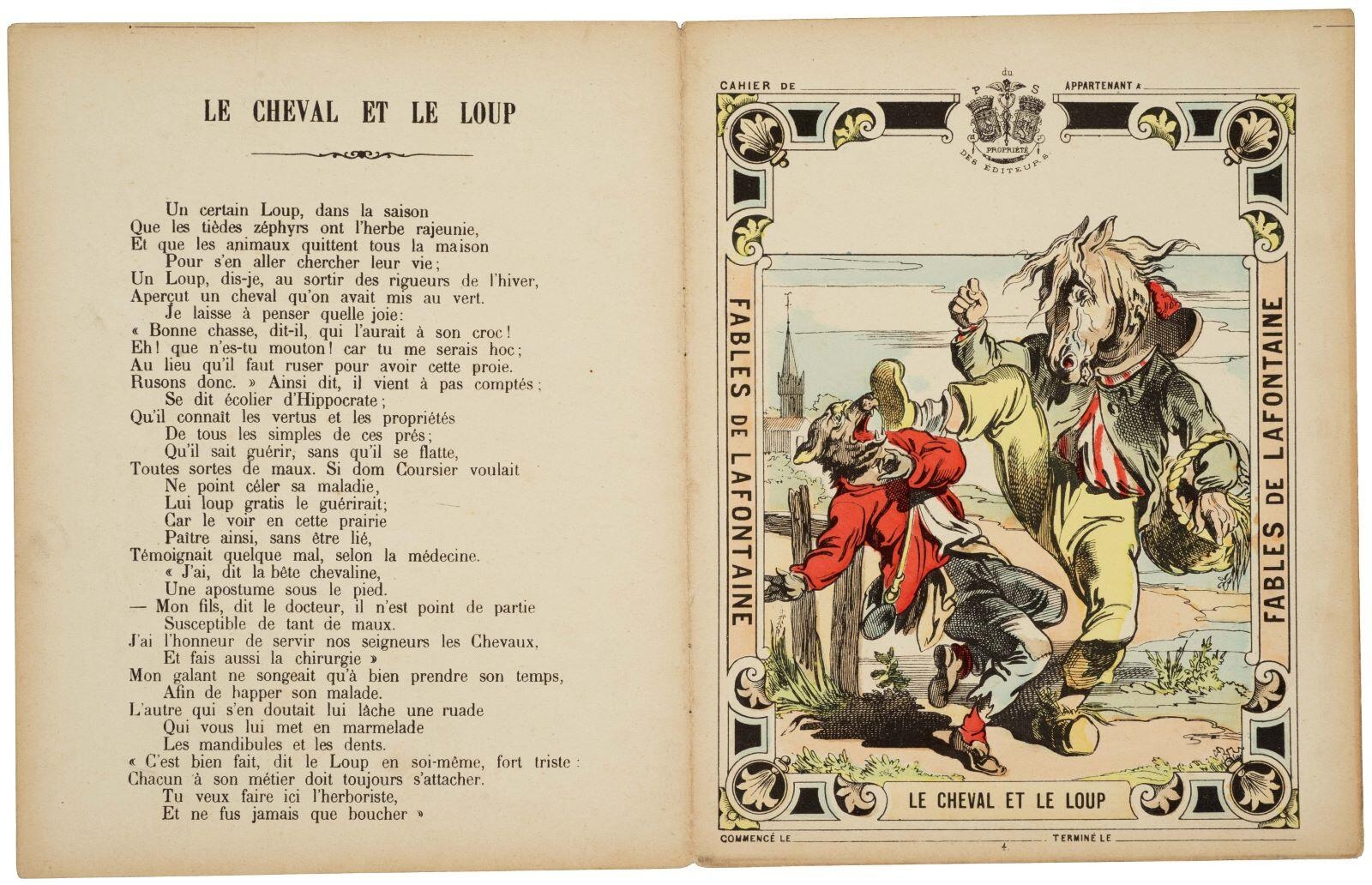 FABLES DE LAFONTAINE / LE CHEVAL ET LE LOUP (titre inscrit)