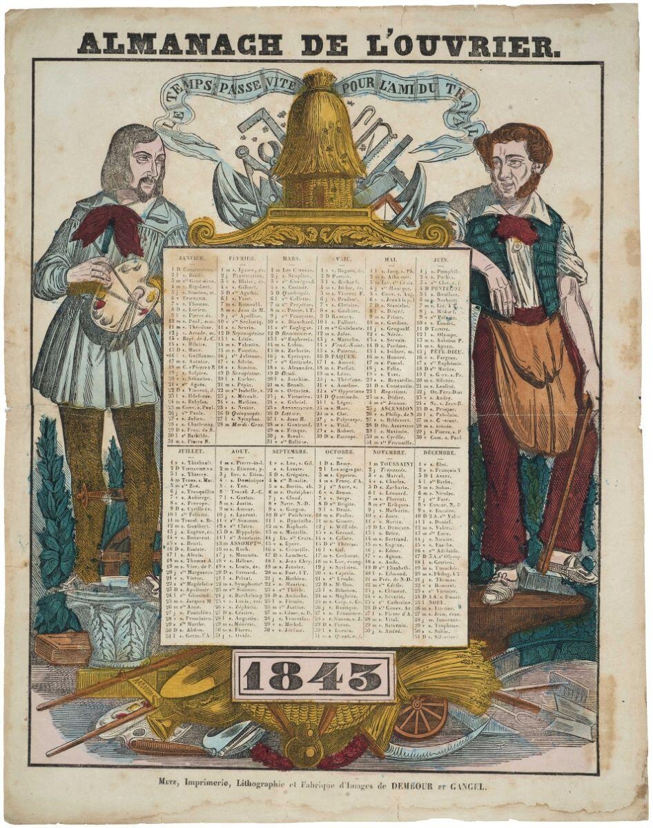 ALMANACH DE L'OUVRIER. / 1843 (titre inscrit)