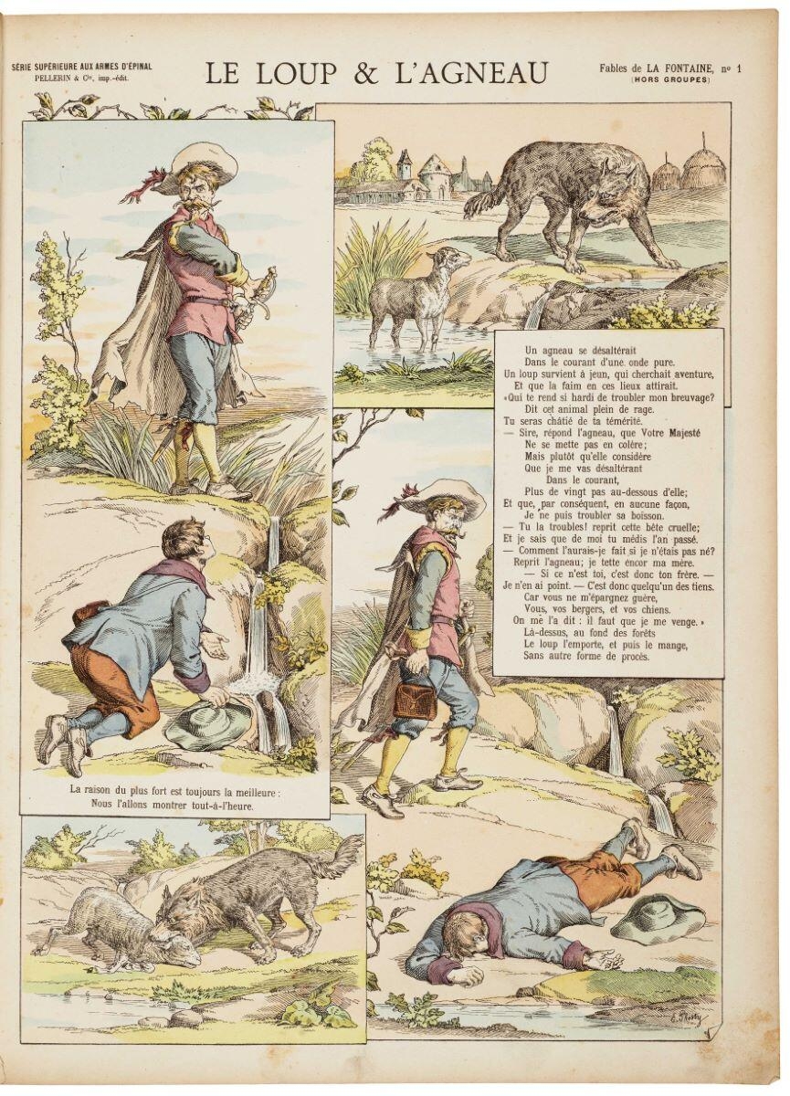 LE LOUP & L'AGNEAU / Fables de LA FONTAINE, n°1 / (HORS GROUPES) (titre inscrit)