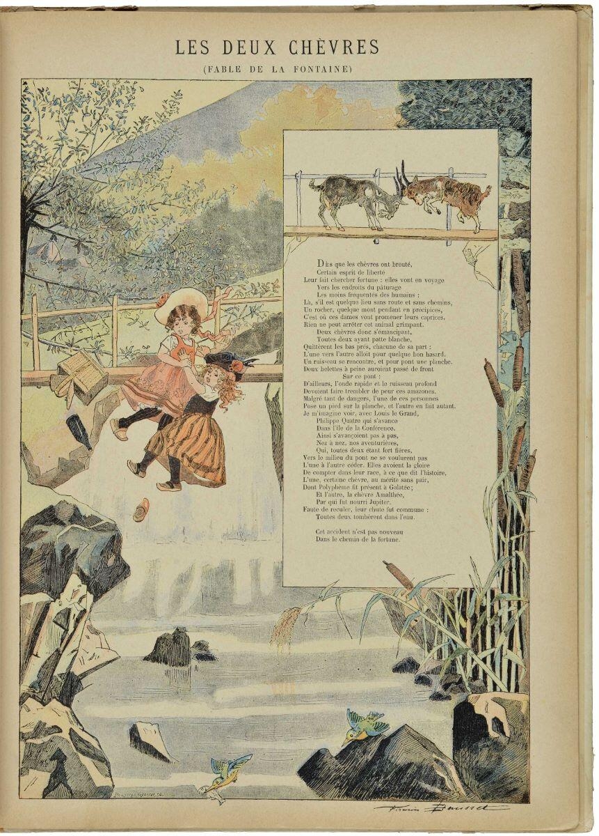 LES DEUX CHÈVRES (FABLE DE LA FONTAINE) (titre inscrit)