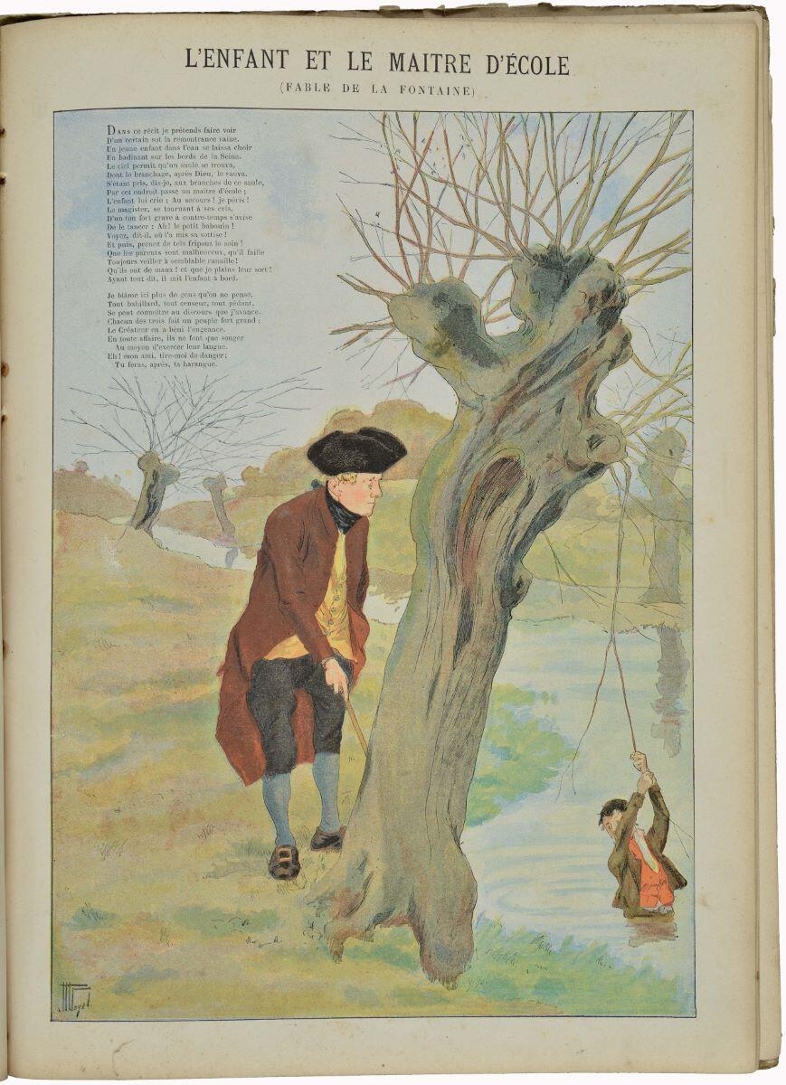 L’ENFANT ET LE MAITRE D’ÉCOLE / (FABLE DE LA FONTAINE) (titre inscrit)