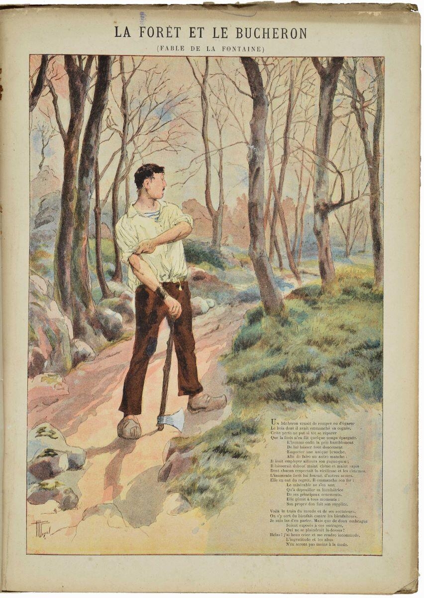 LA FORÊT ET LE BUCHERON / (FABLE DE LA FONTAINE) (titre inscrit)