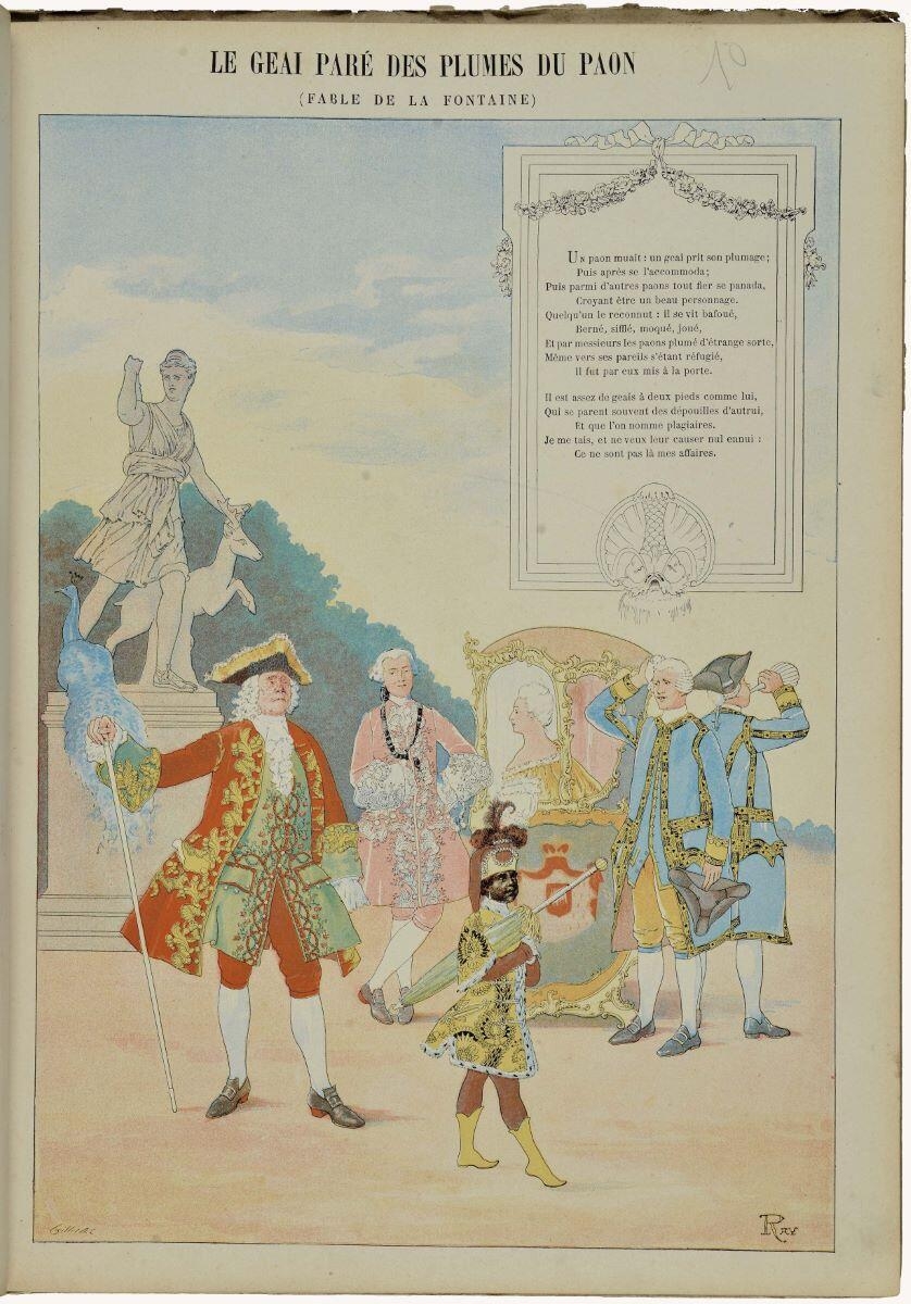 LE GEAI PARÉ DES PLUMES DU PAON / (FABLE DE LA FONTAINE) (titre inscrit)