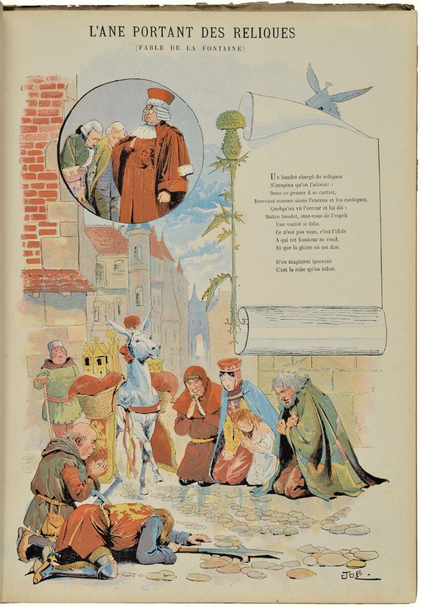 L'ANE PORTANT DES RELIQUES / (FABLE DE LA FONTAINE) (titre inscrit)