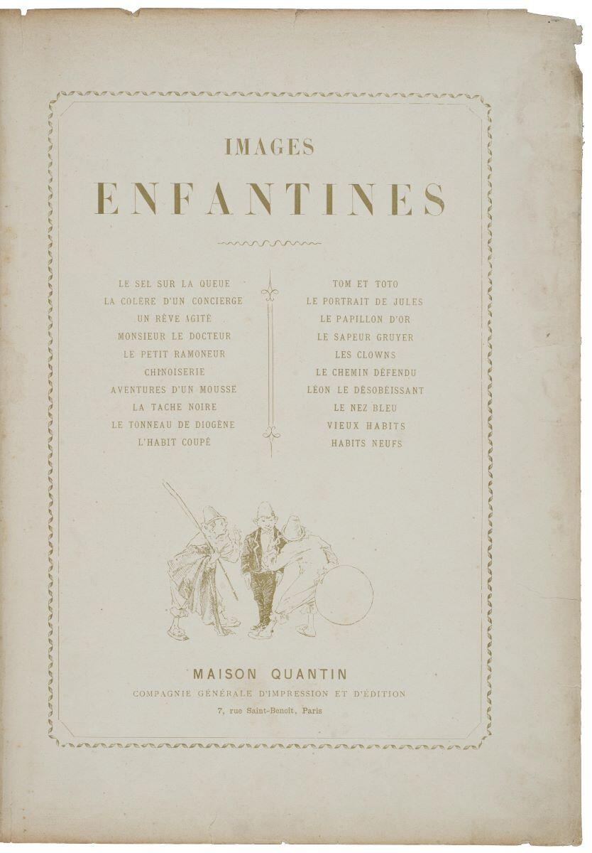 IMAGES / ENFANTINES (titre inscrit) ; sommaire (titre factice)