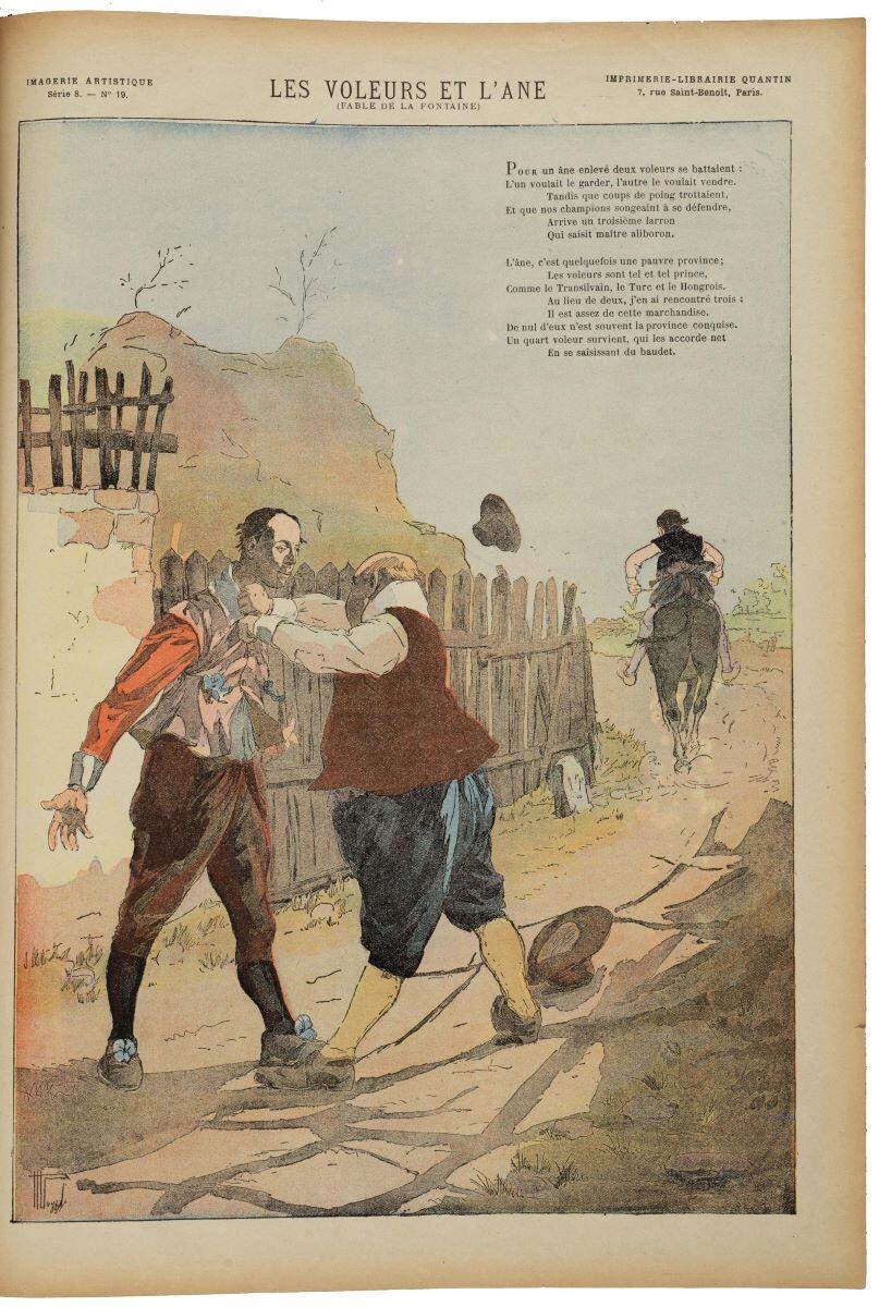 LES VOLEURS ET L’ÂNE / (FABLE DE LA FONTAINE) (titre inscrit)