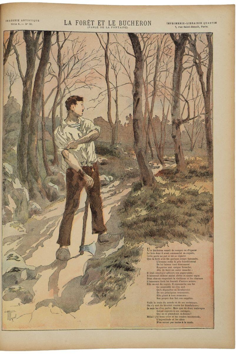 LA FORÊT ET LE BUCHERON / (FABLE DE LA FONTAINE) (titre inscrit)