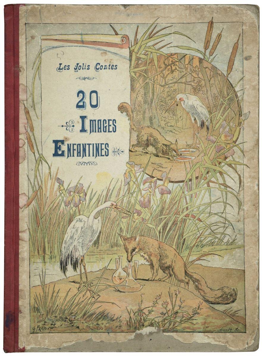 Les Jolis Contes / 20 / IMAGES / ENFANTINES (titre inscrit) ; illustrée par la fable la cigogne et le renard (titre factice)