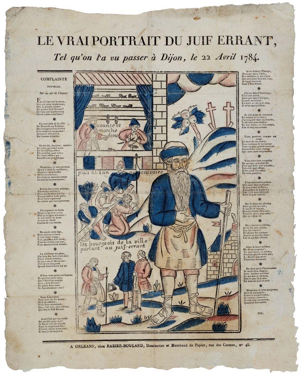 LE VRAI PORTRAIT DU JUIF ERRANT, / Tel qu'on l'a vu passer à Dijon, le 22 Avril 1784. (titre inscrit)