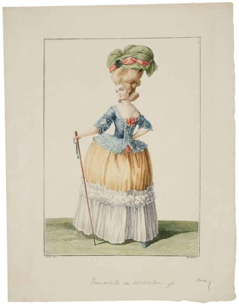 Demoiselle en caracot coiffée d'un demi-bonnet (titre factice)