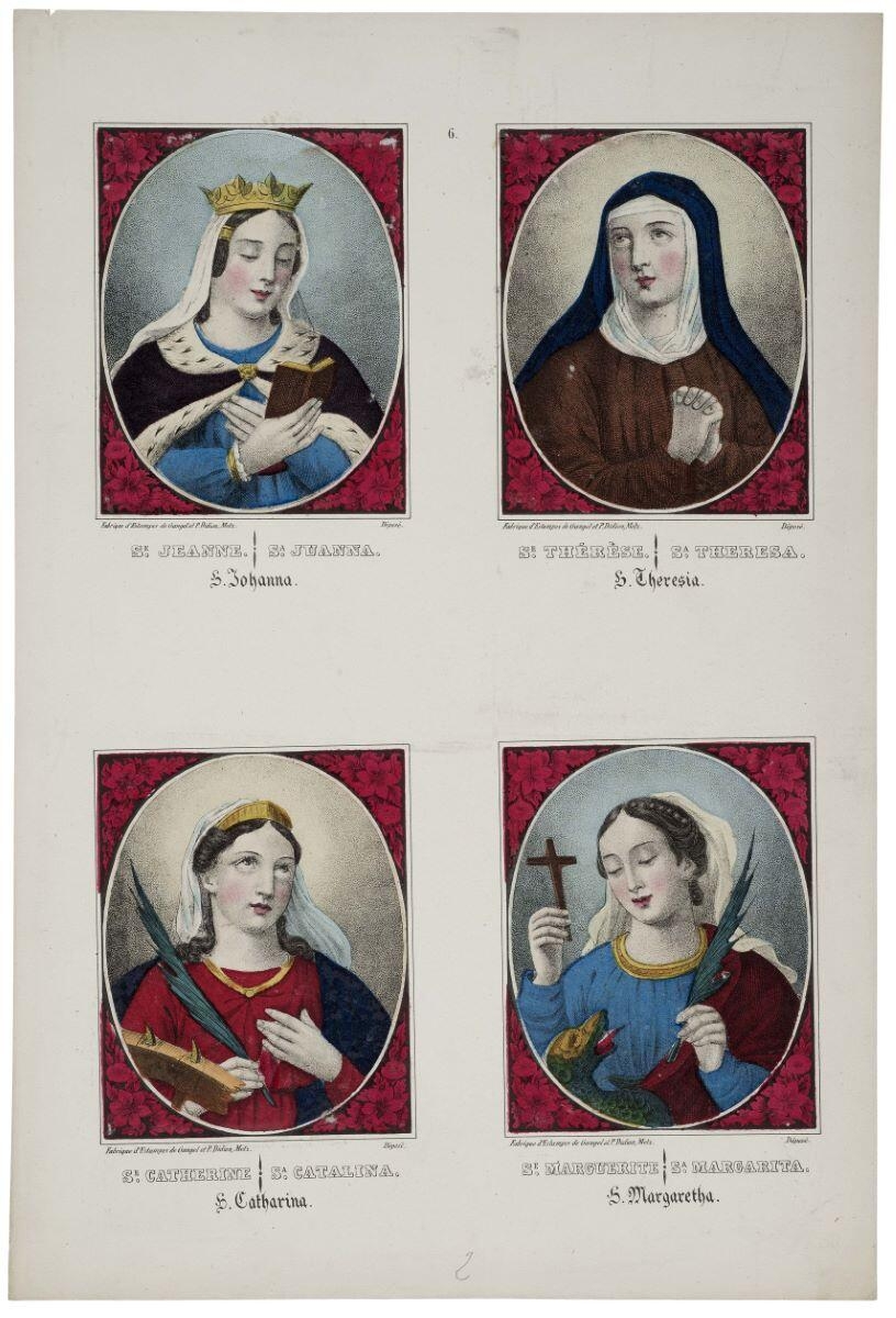 SE. JEANNE. / SE. THÉRÈSE. / SE. CATHERINE / SE. MARGUERITE 6. (titre inscrit fr., esp., all.)