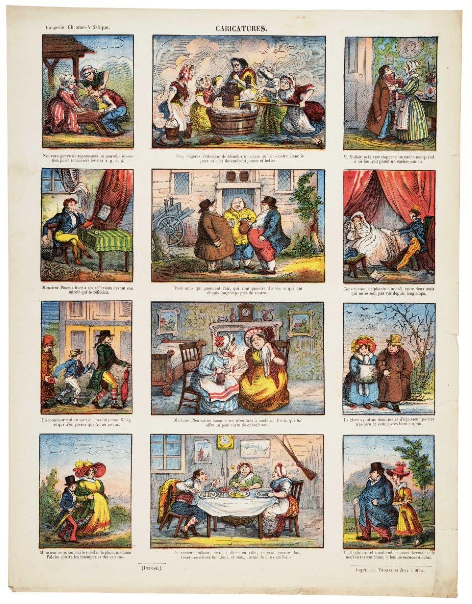 CARICATURES. (titre inscrit)