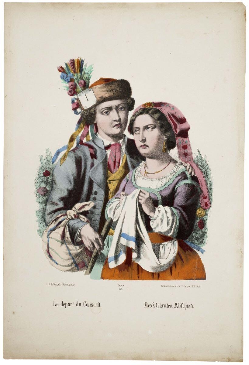 Le départ du Conscrit. 723. (titre inscrit fr., all.)