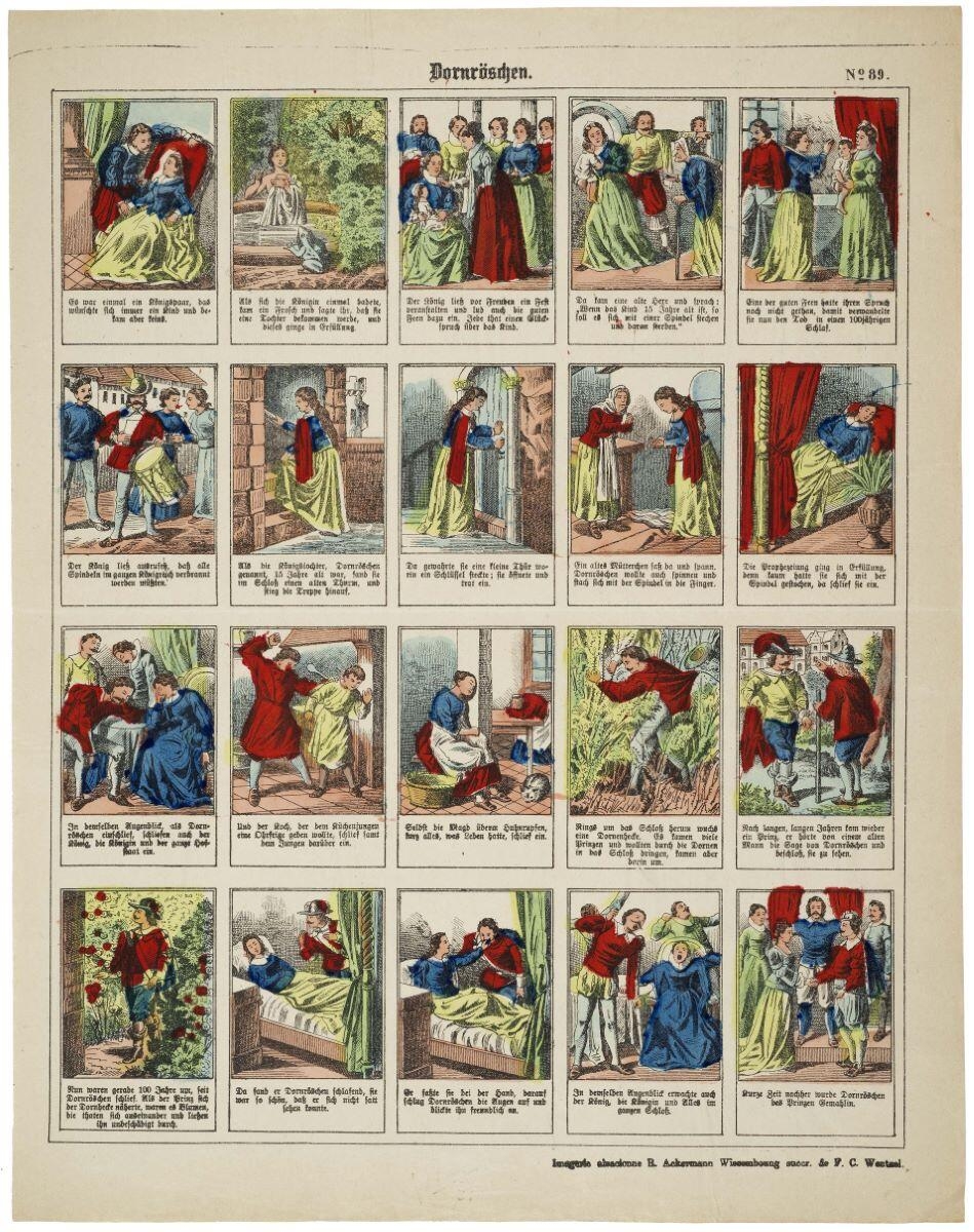 Dornröschen. N°= 89. (titre inscrit all.) ; la Belle au bois dormant (titre factice)