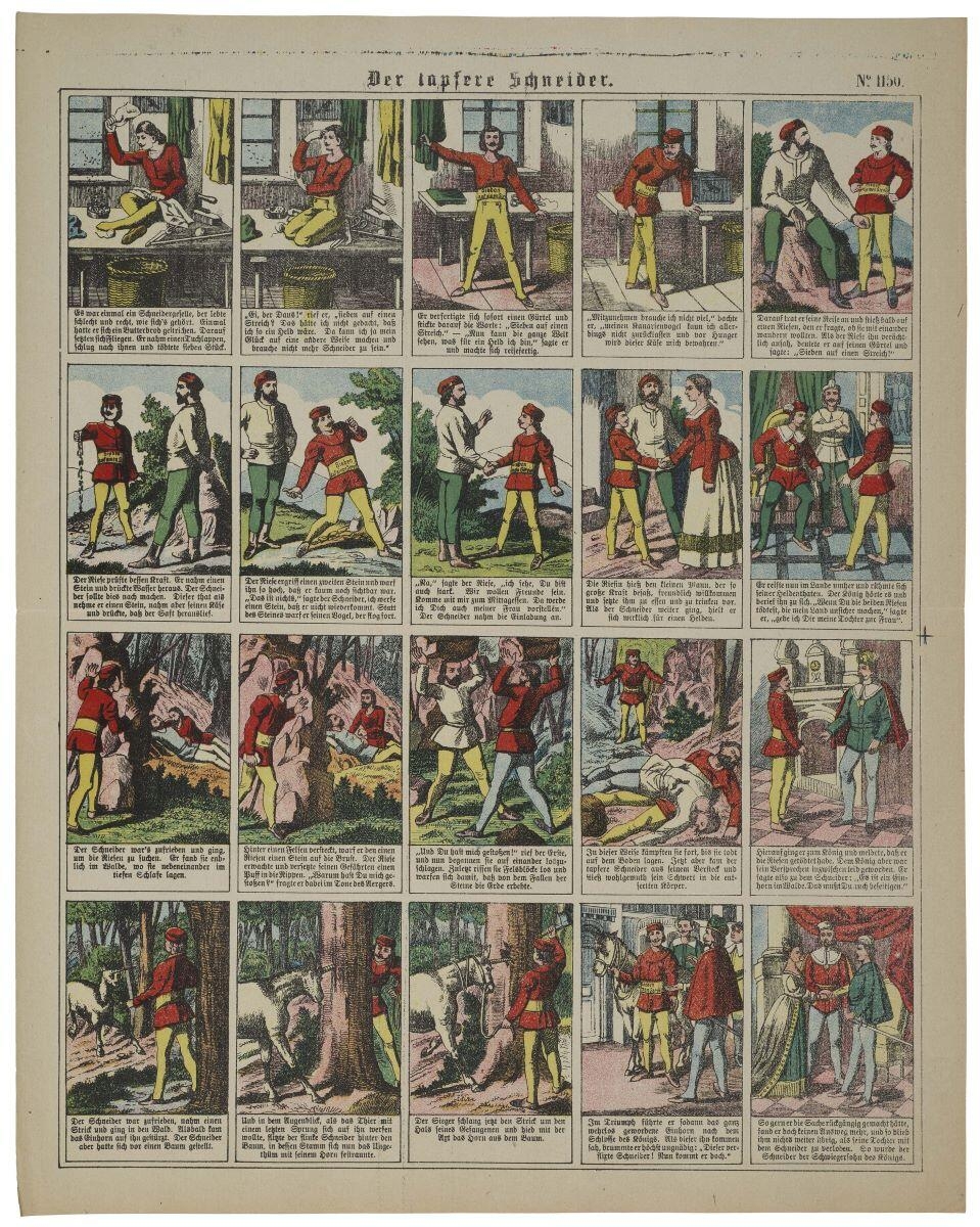 Der tapfere Schneider. N°= 1150. (titre inscrit all.) ; le tailleur courageux (titre factice)