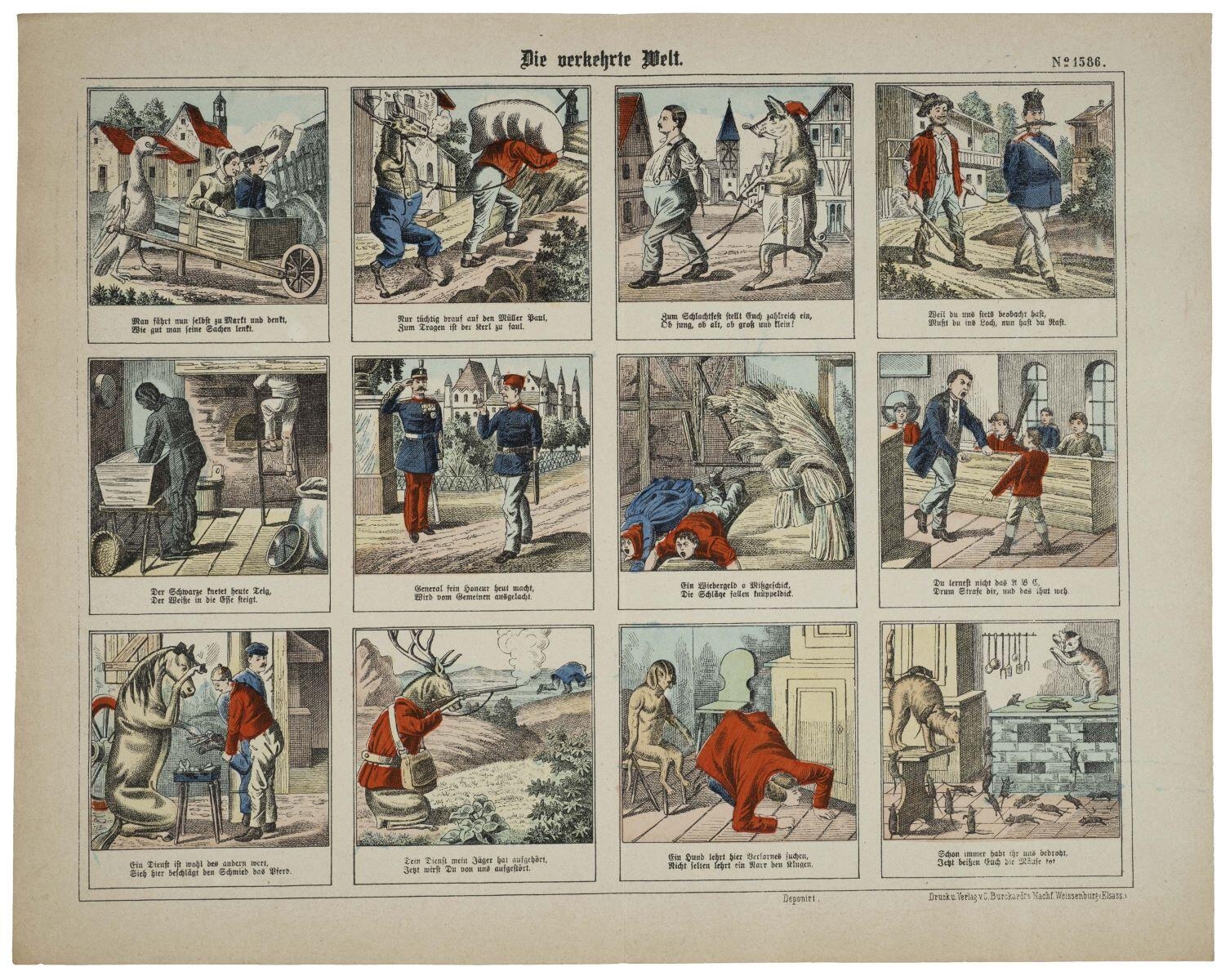 Die verkehrte Welt. N°= 1586. (titre inscrit all.) ; le monde à l'envers (titre factice)