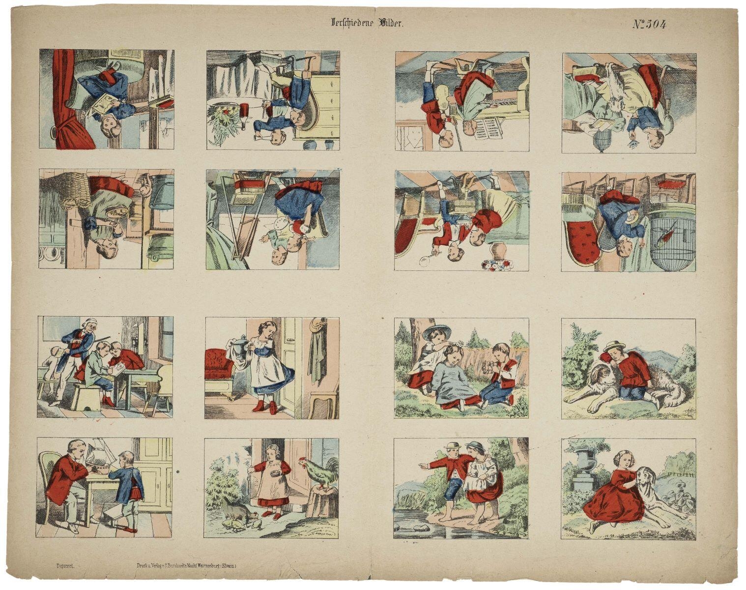 Verschiedene Bilder. N°= 504 (titre inscrit, all.) ; sujets divers (titre factice)
