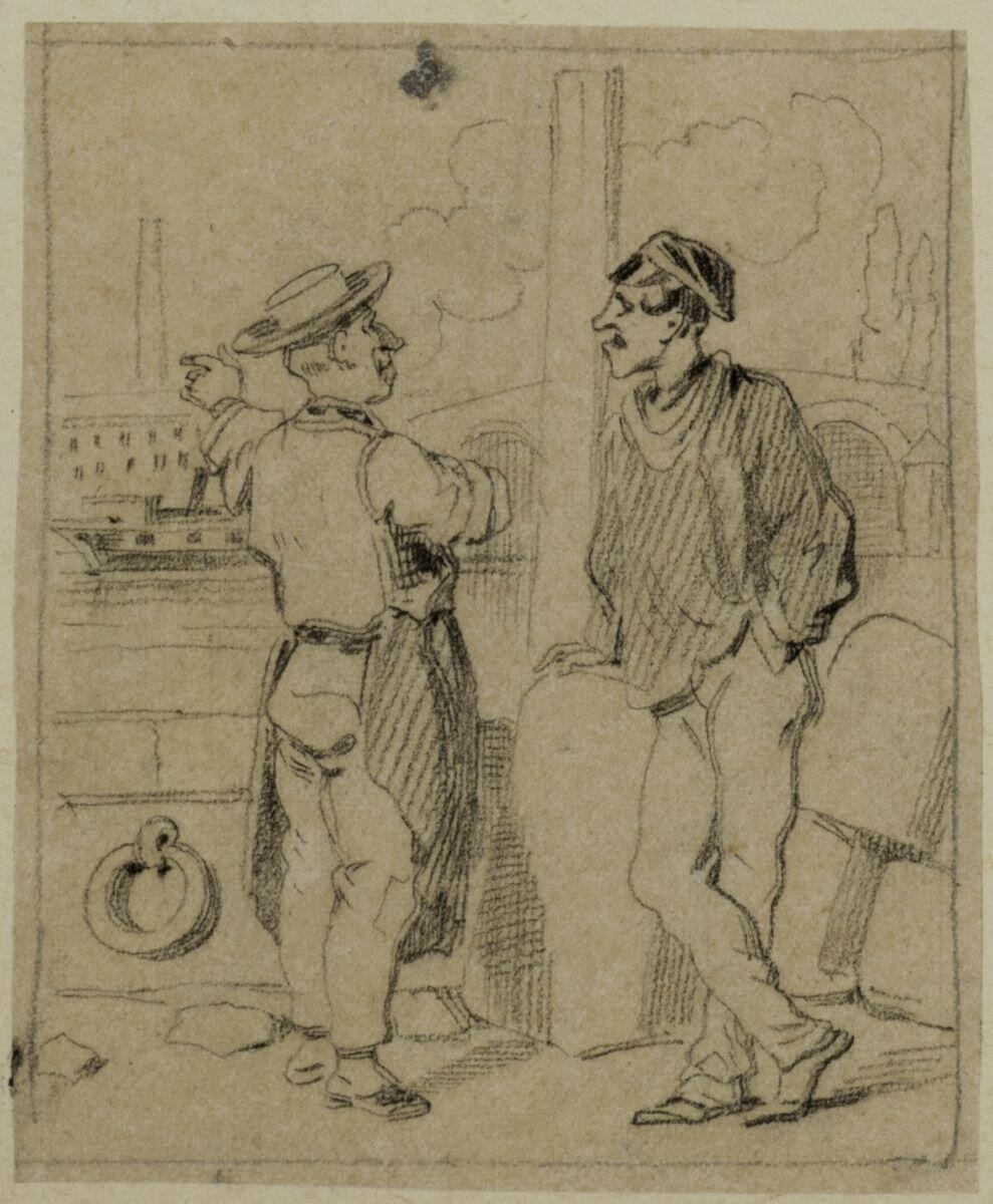 Dessins originaux de Charles Pinot / Histoire d'un schah / Souvenir humoristique d'une visite d'un Schah de Perse à Paris (titre factice)