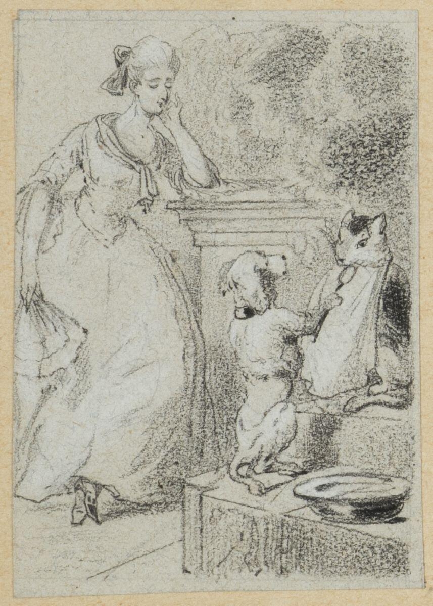 Dessins originaux de Charles Pinot / Histoire de Mme Godichon & de son chien Zozo (titre factice)