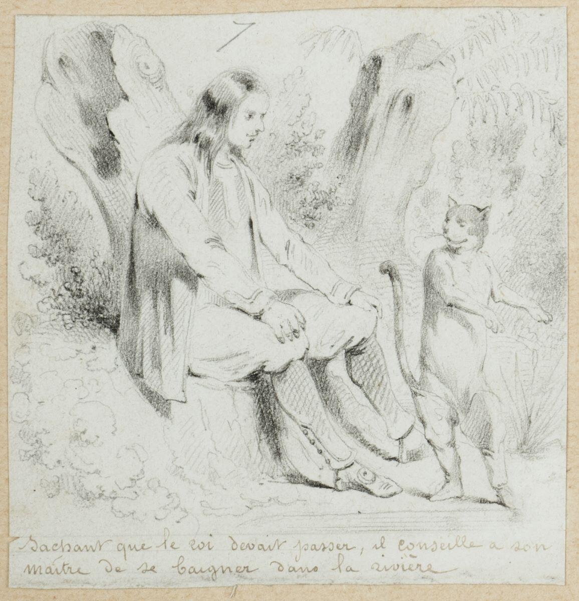 Dessins originaux de Charles Pinot / Le chat botté (titre factice)