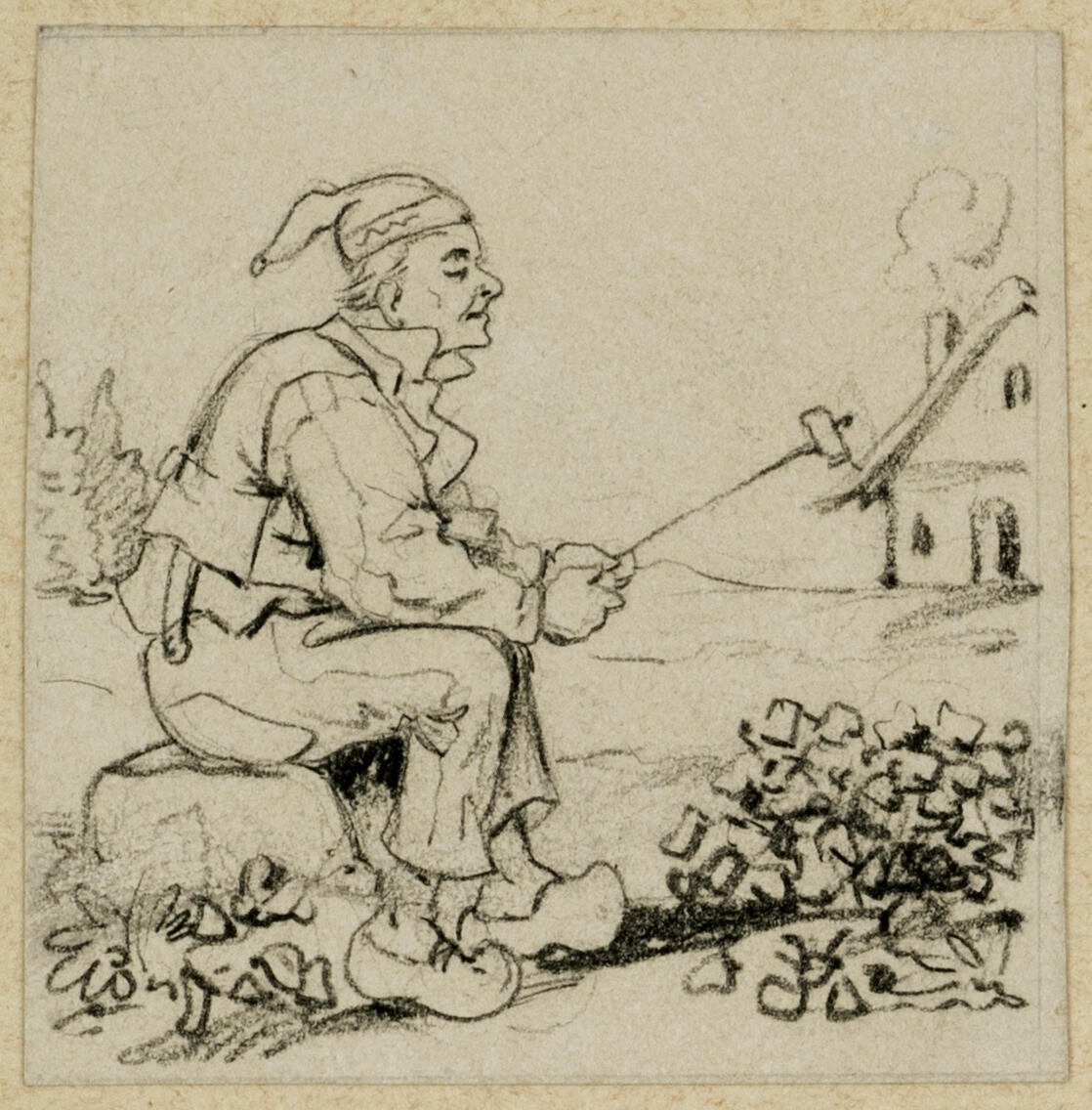 Dessins originaux de Charles Pinot / Louisette et l'agneau (titre factice)