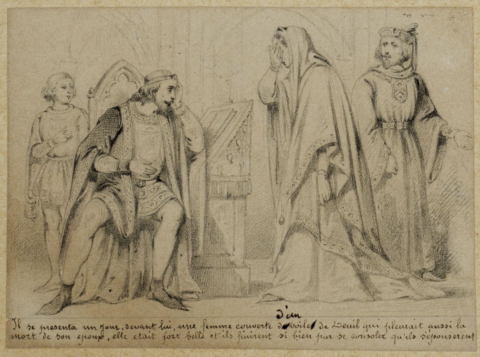 Dessins originaux de Charles Pinot / L'oiseau bleu (titre factice)