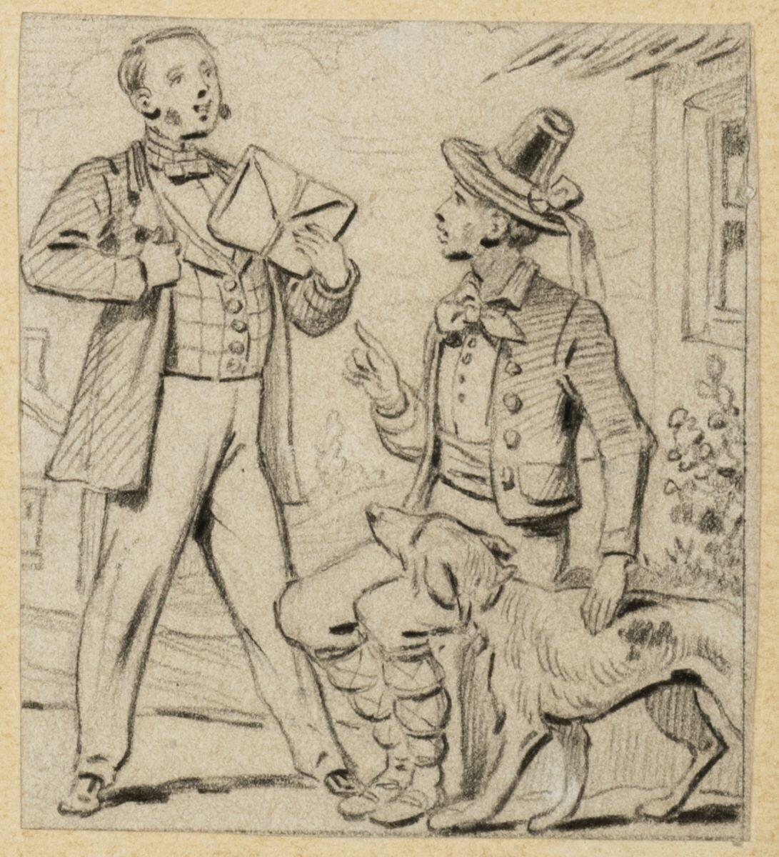 Dessins originaux de Charles Pinot / Les deux bergers (titre factice)