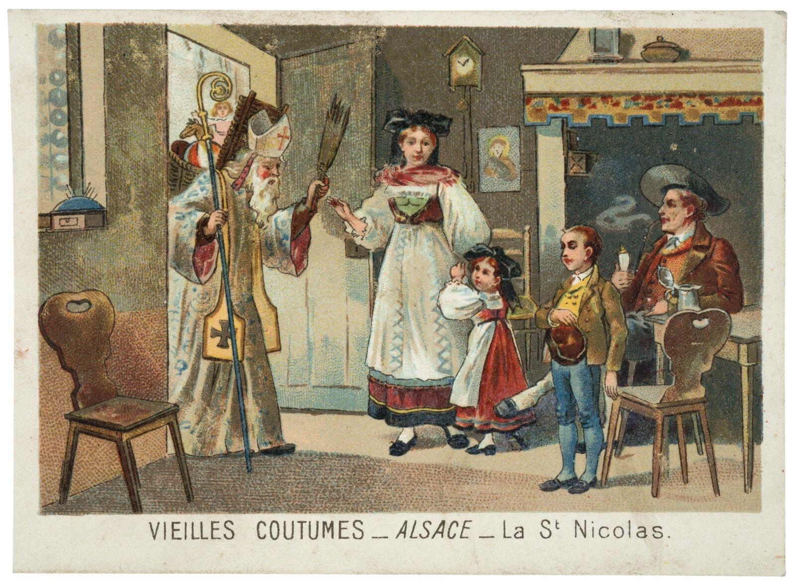 VIEILLES COUTUMES _ ALSACE _ La St. Nicolas. (titre inscrit)