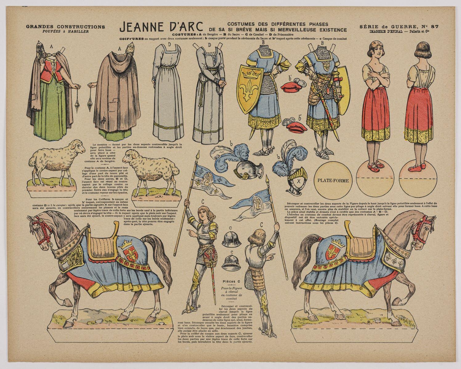 JEANNE D'ARC COSTUMES DES DIFFÉRENTES PHASES / DE SA SI BRÈVE MAIS SI MERVEILLEUSE EXISTENCE (titre inscrit)