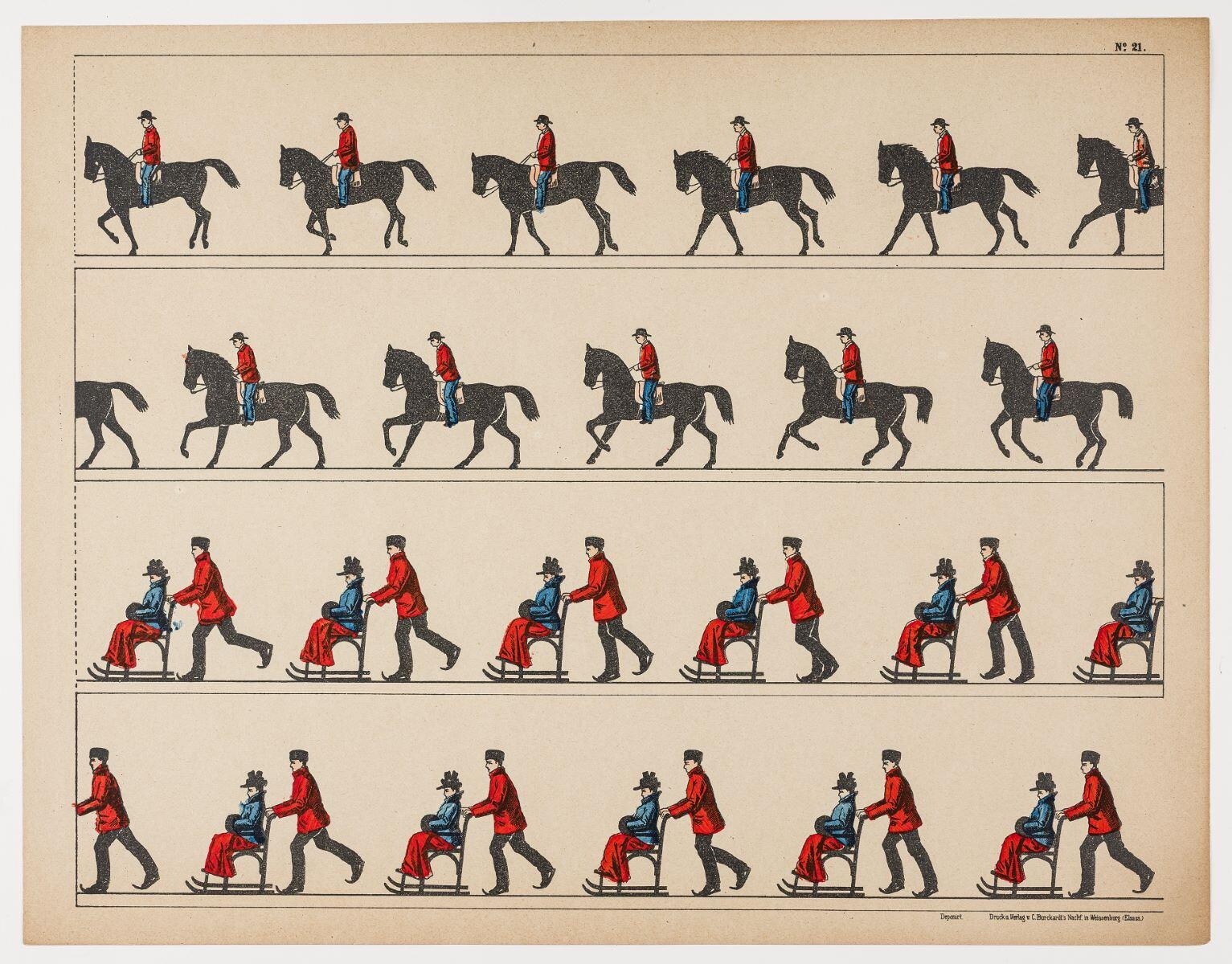 2 scènes animées pour zootrope (titre factice) ; N°. 21. (titre inscrit)