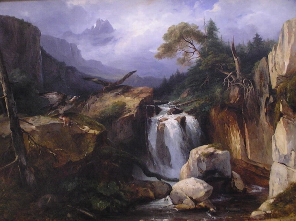 Aigles dans un paysage