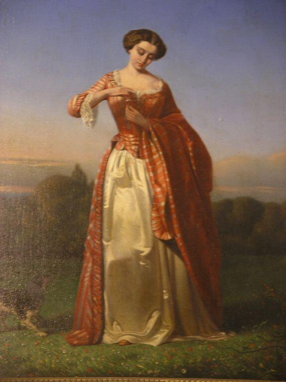 Femme effeuillant une marguerite