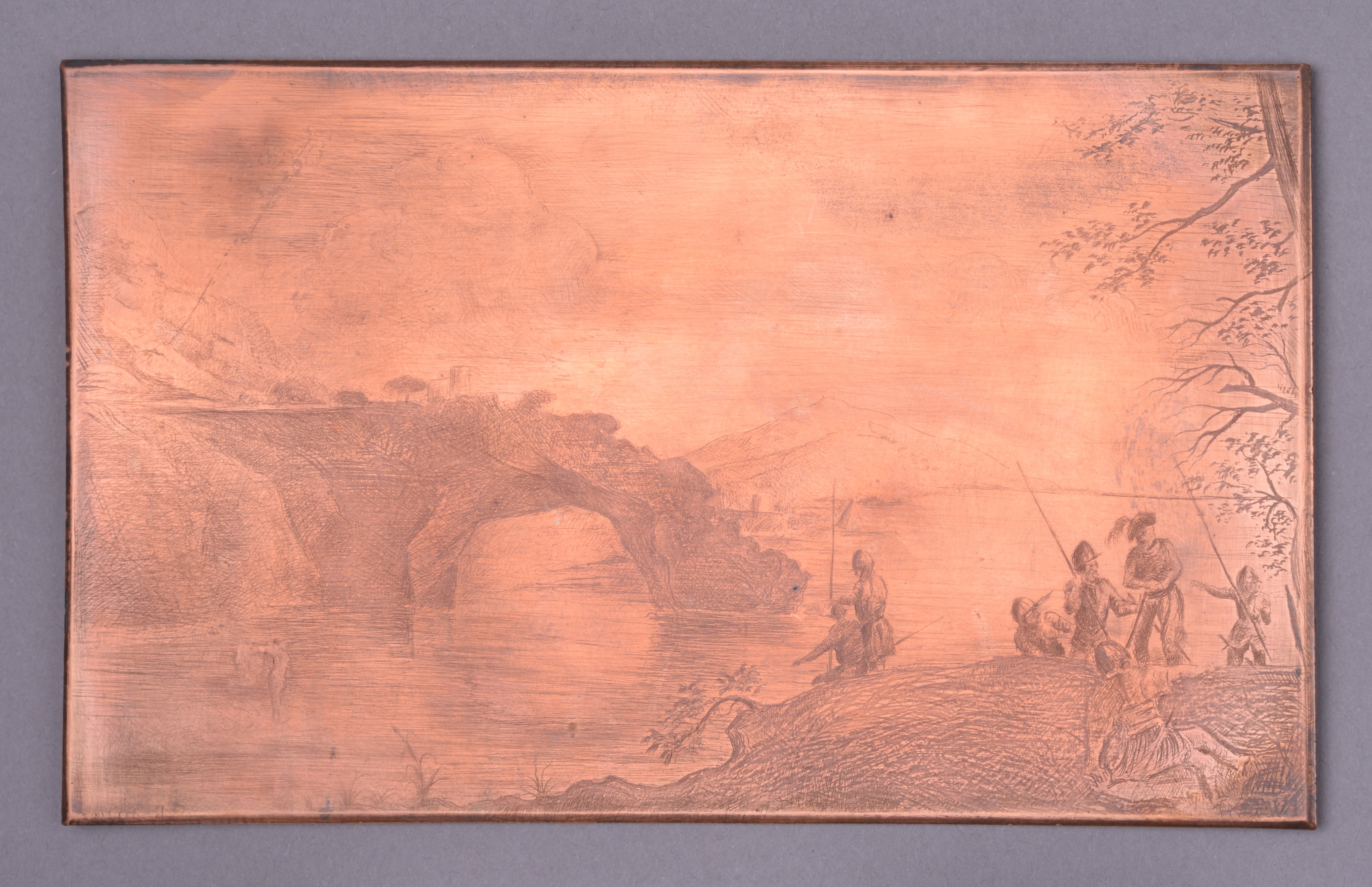 Paysage avec des soldats
