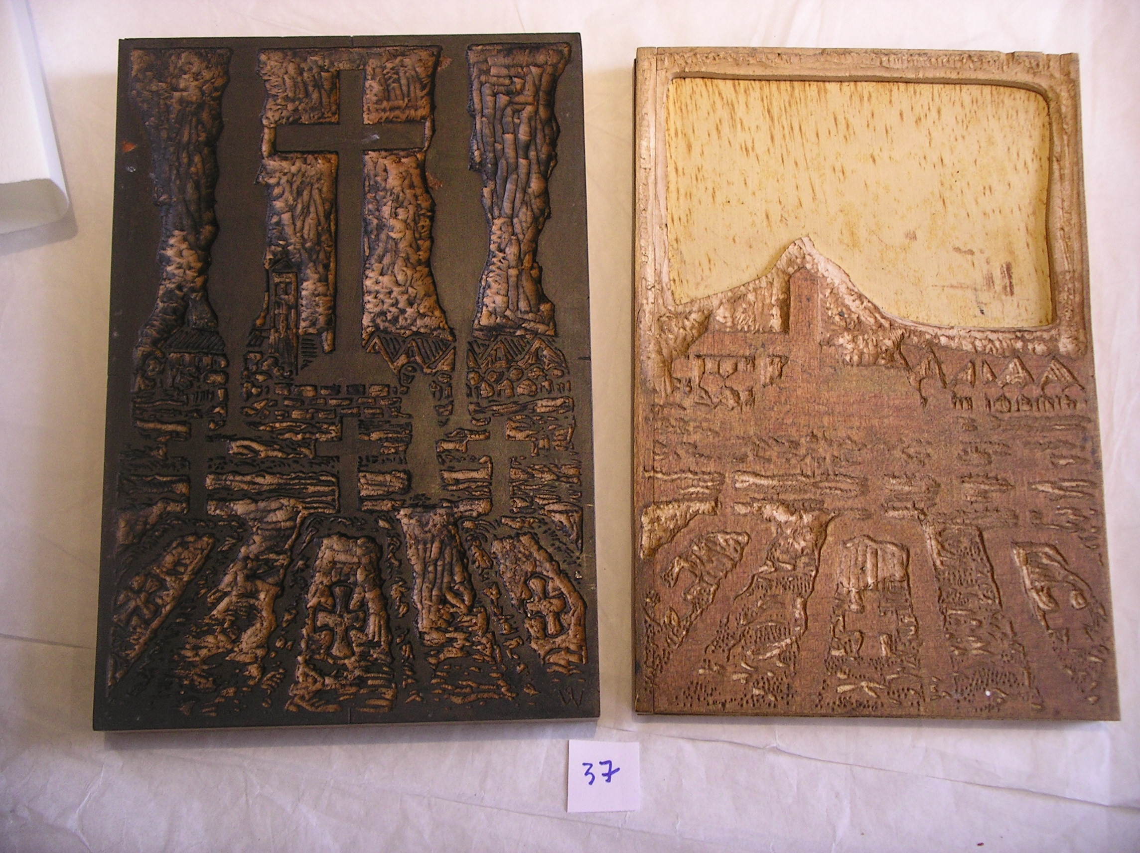 Lot de 3 matrices de plaque représentant Soeur Notre Mort