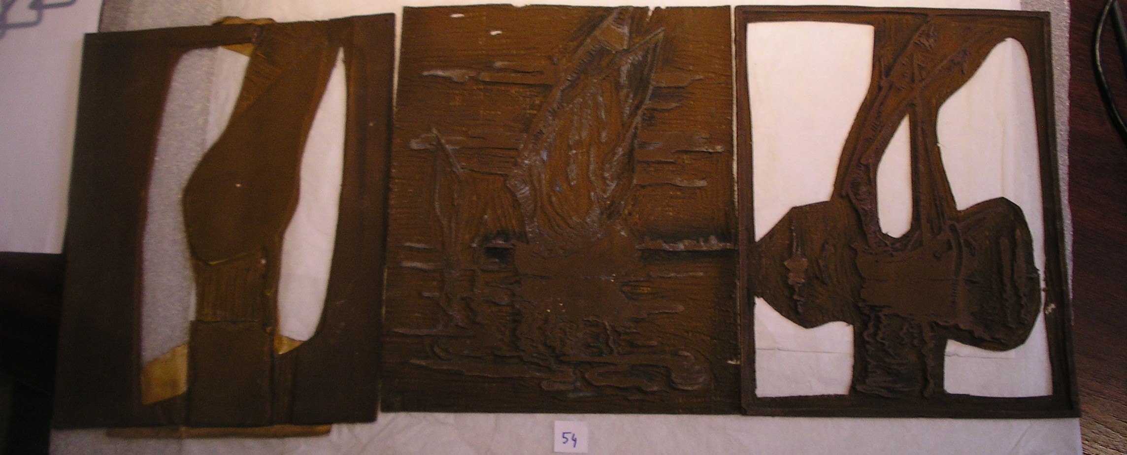 Lot de 3 plaques représentant une felouque