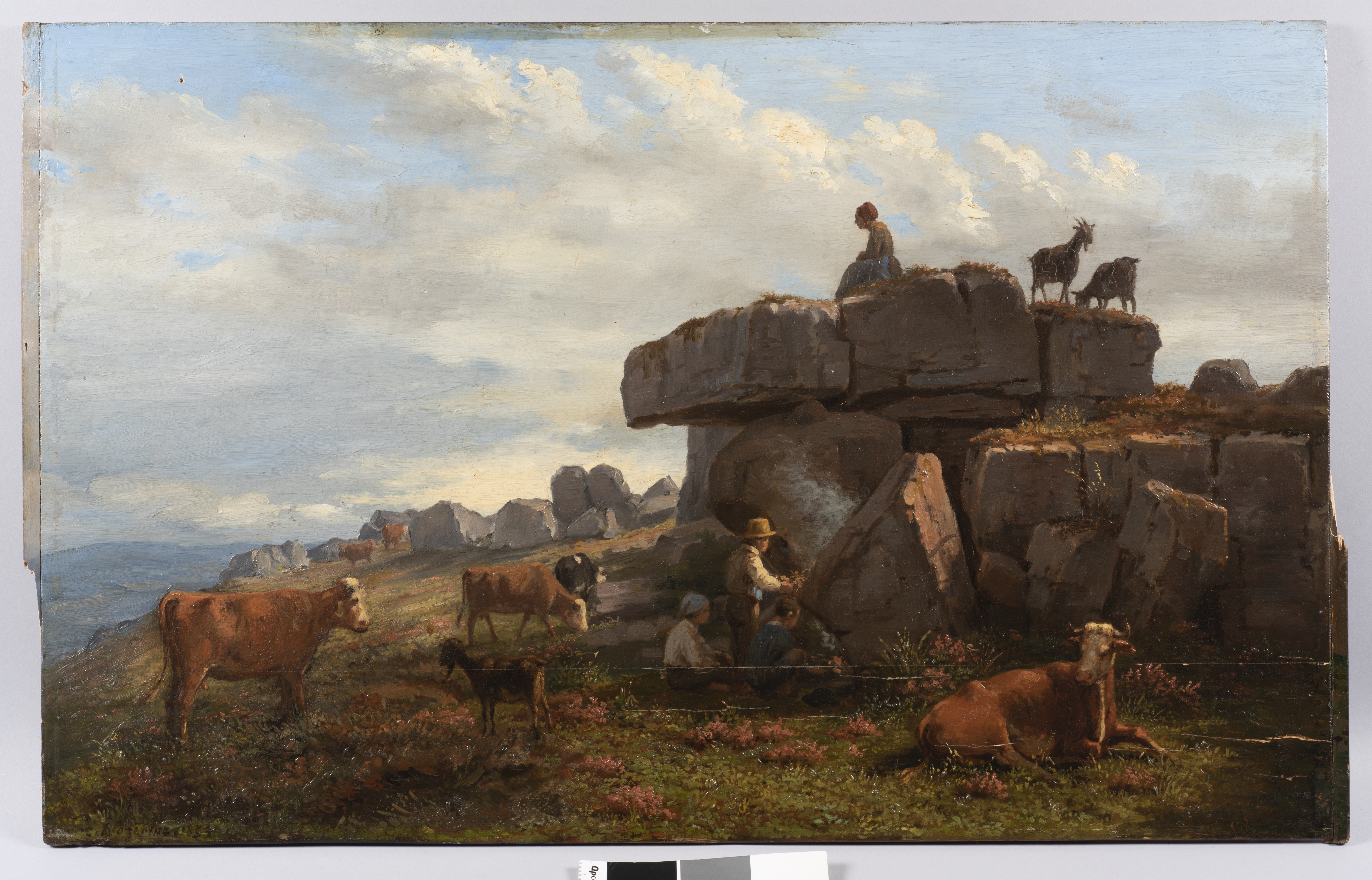 Bergers faisant un feu