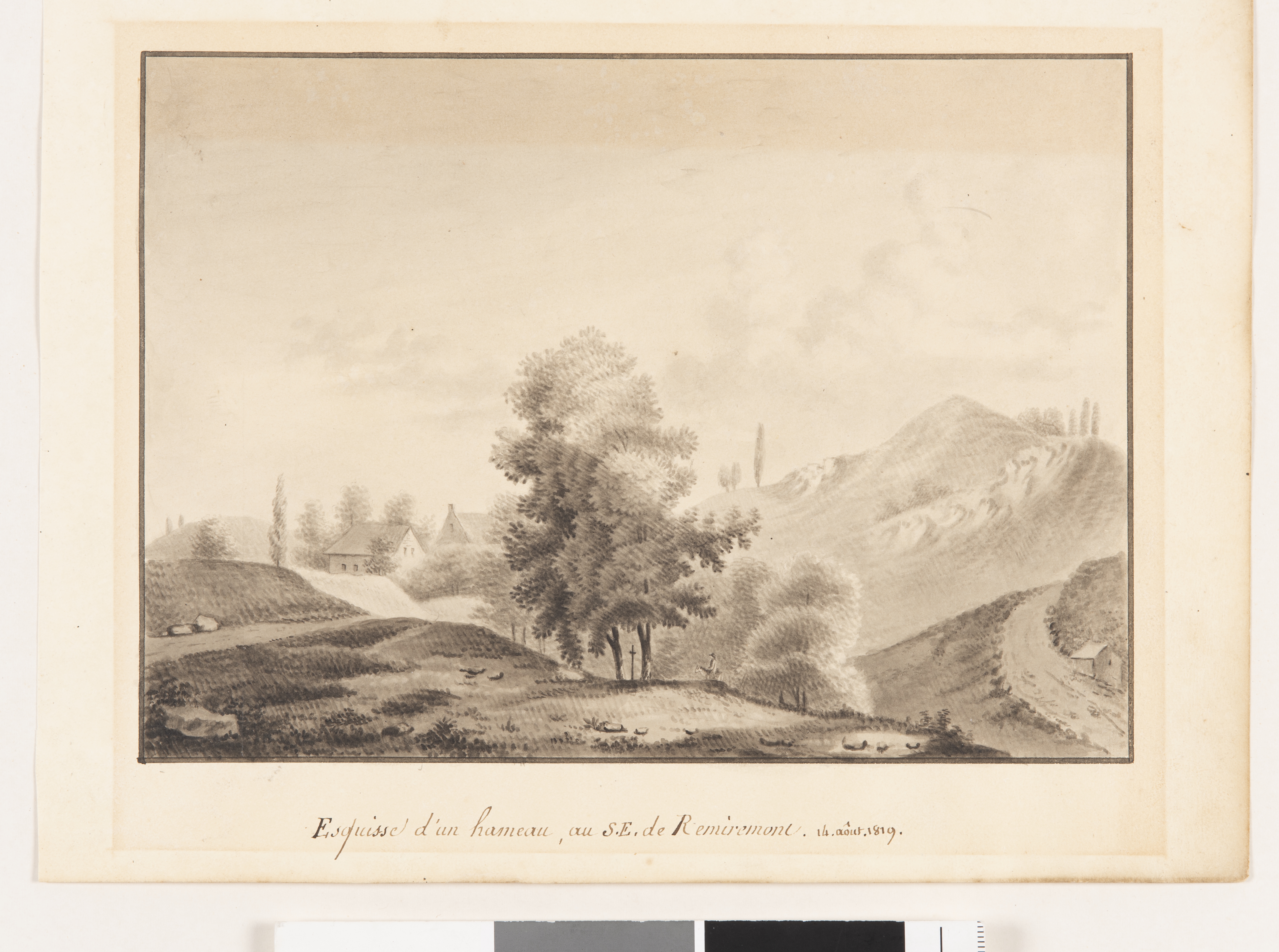 Esquisse d’un hameau, au S.E. de Remiremont