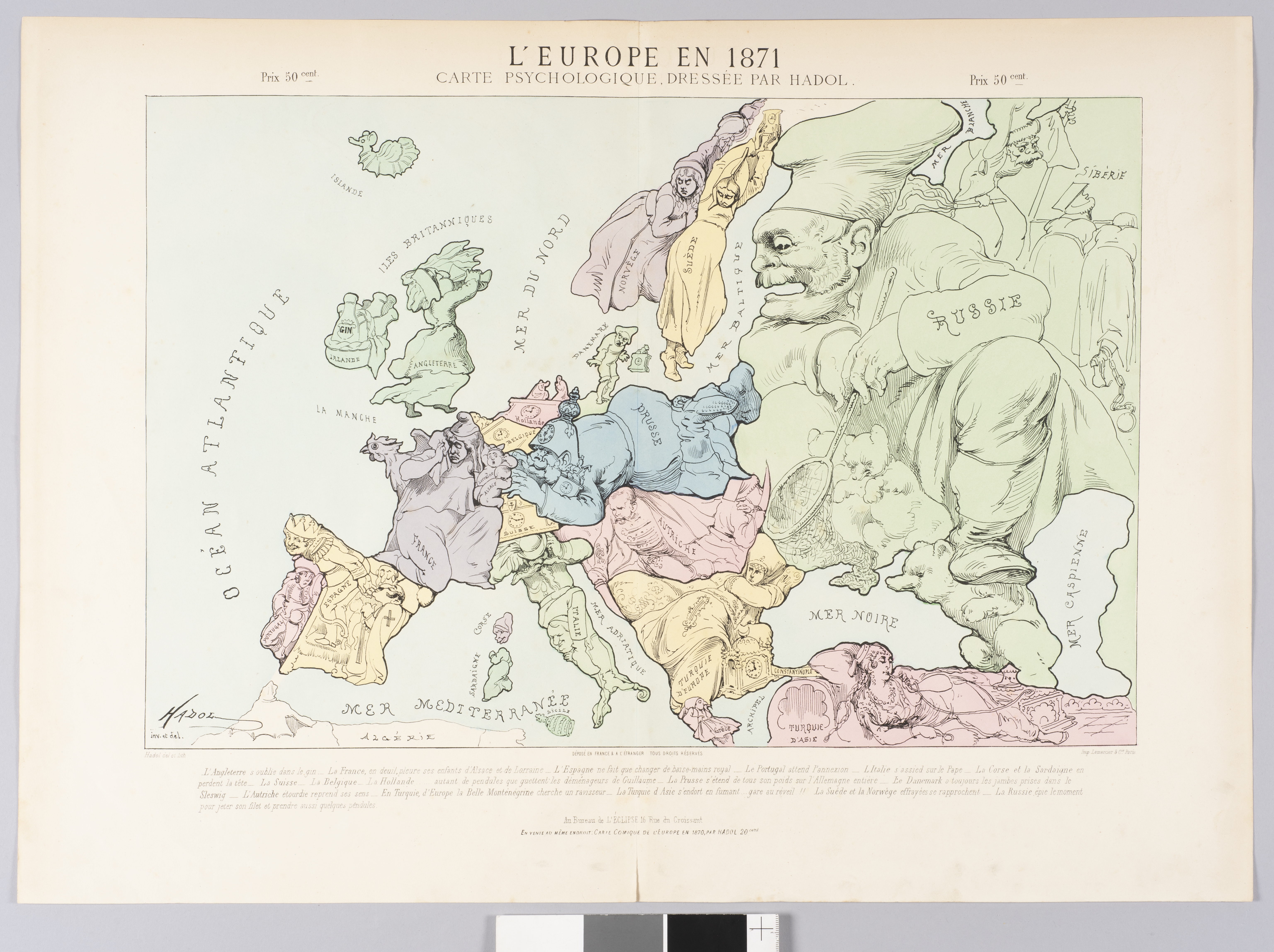 L'Europe en 1871 : Carte psychologique