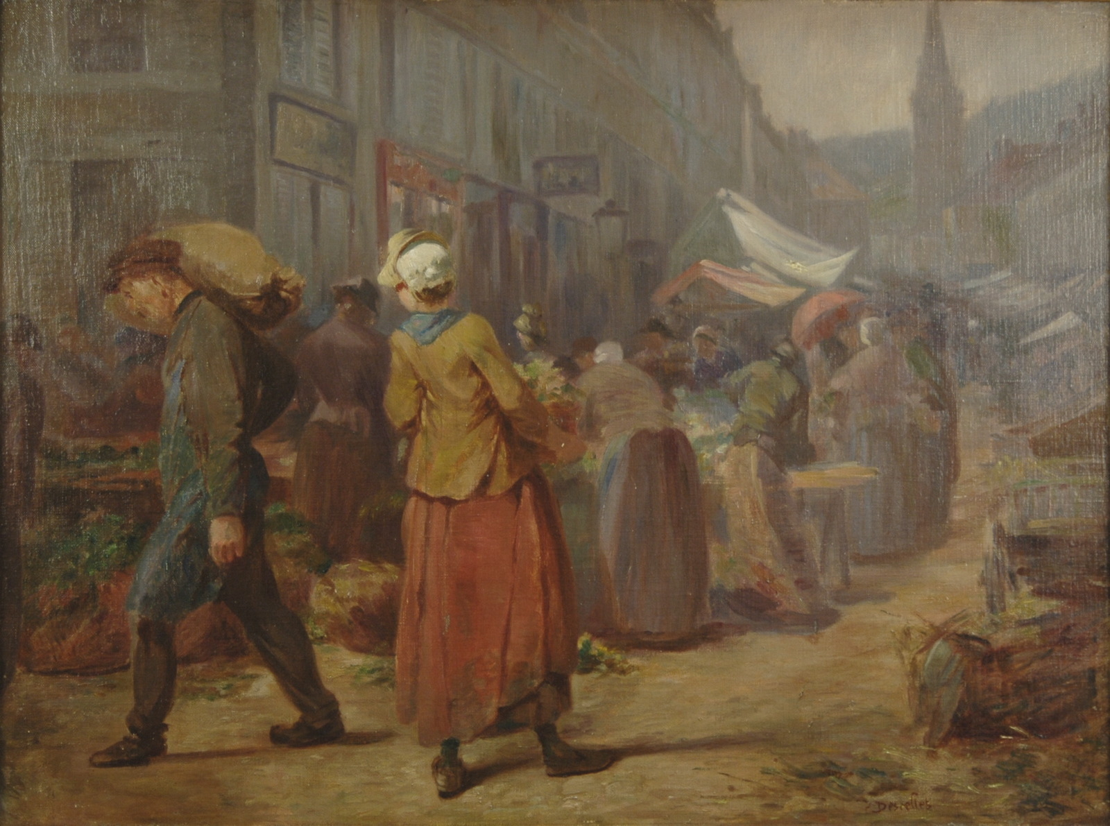 Scène de marché à Saint-Dié