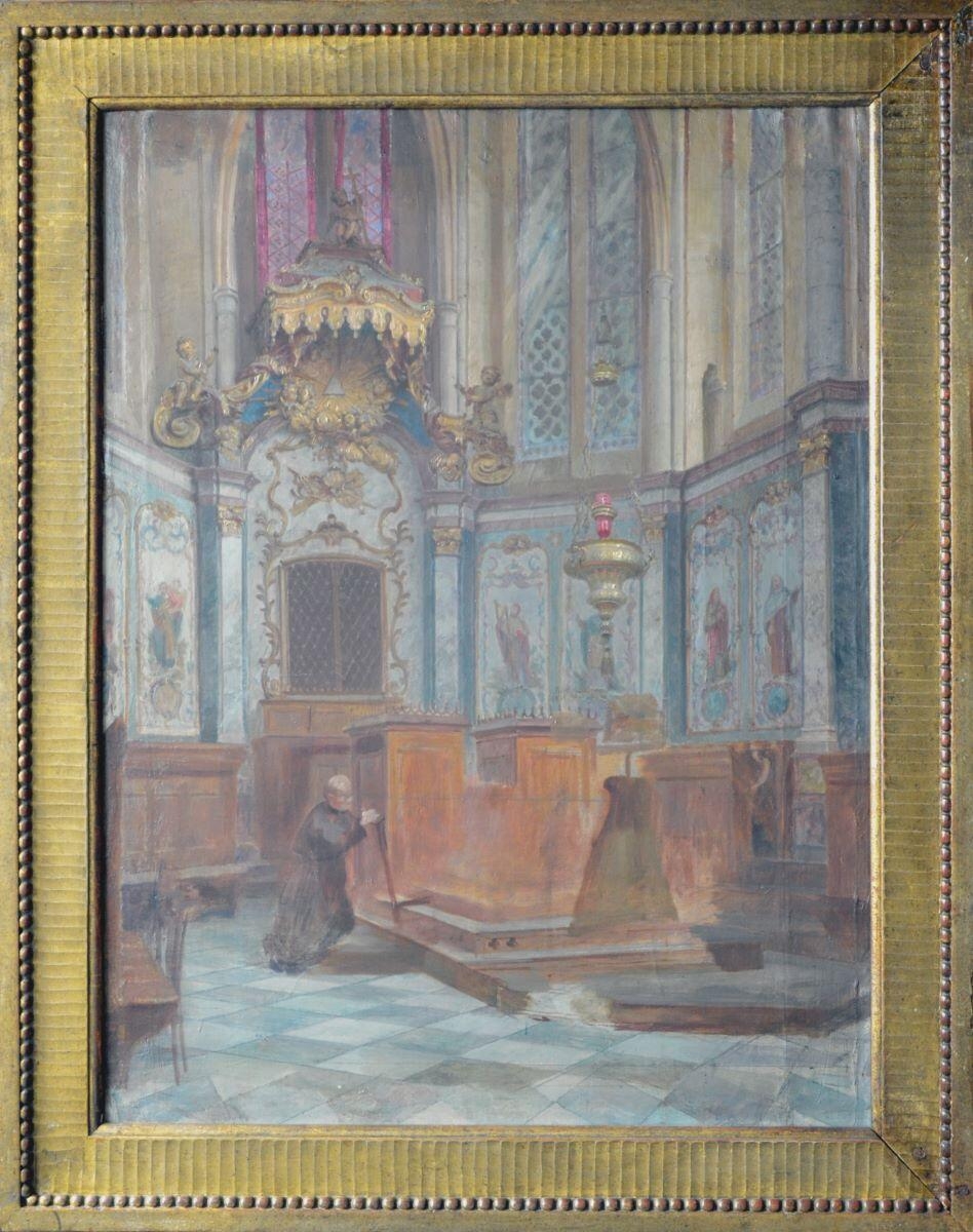 Le choeur de la cathédrale de Saint-Dié, avec ses stalles et son autel baroque