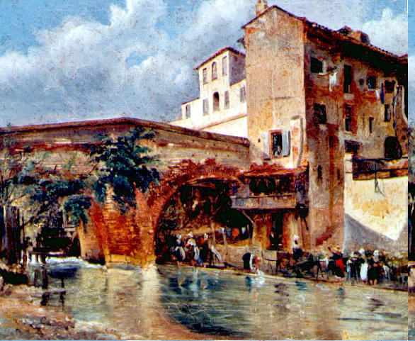 Le pont de Tounis et les lavandières